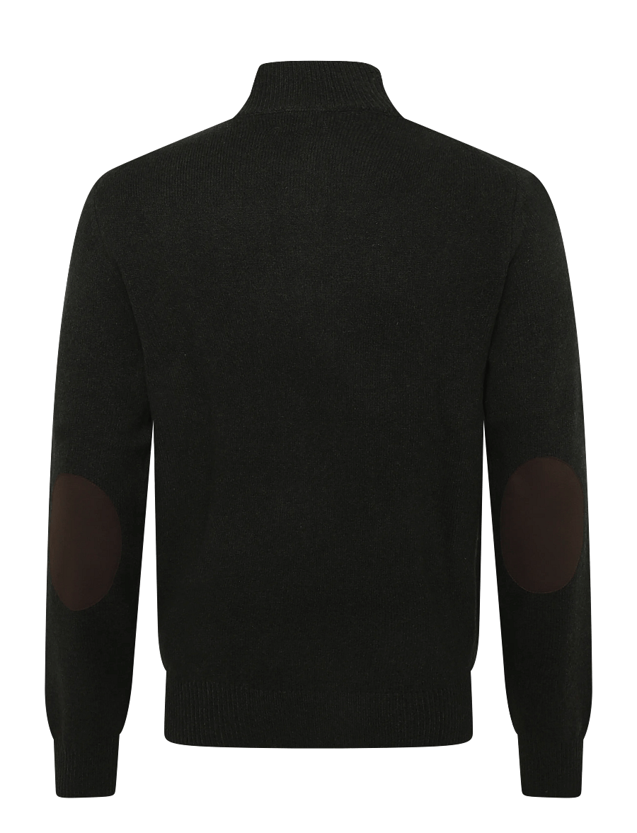 Hackett London - LAMBSWOOL HZIP - poolpika lukuga džemprid - hunter green - 1