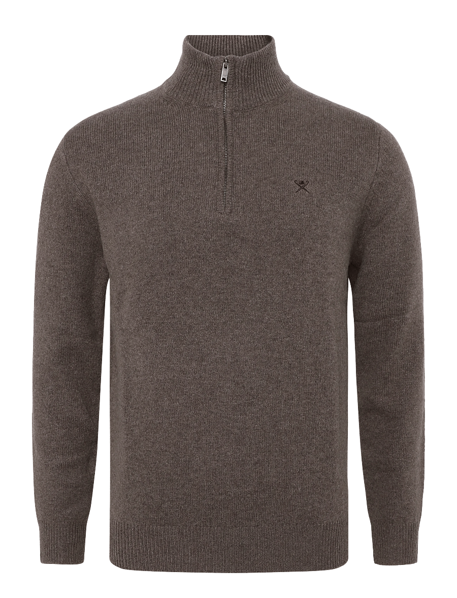 Hackett London - LAMBSWOOL HZIP - half zip jumpers - putty beige - 0