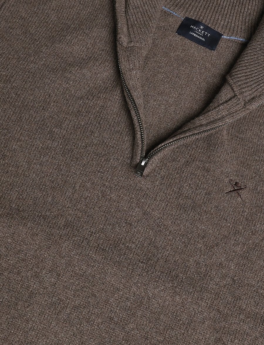Hackett London - LAMBSWOOL HZIP - half zip jumpers - putty beige - 2