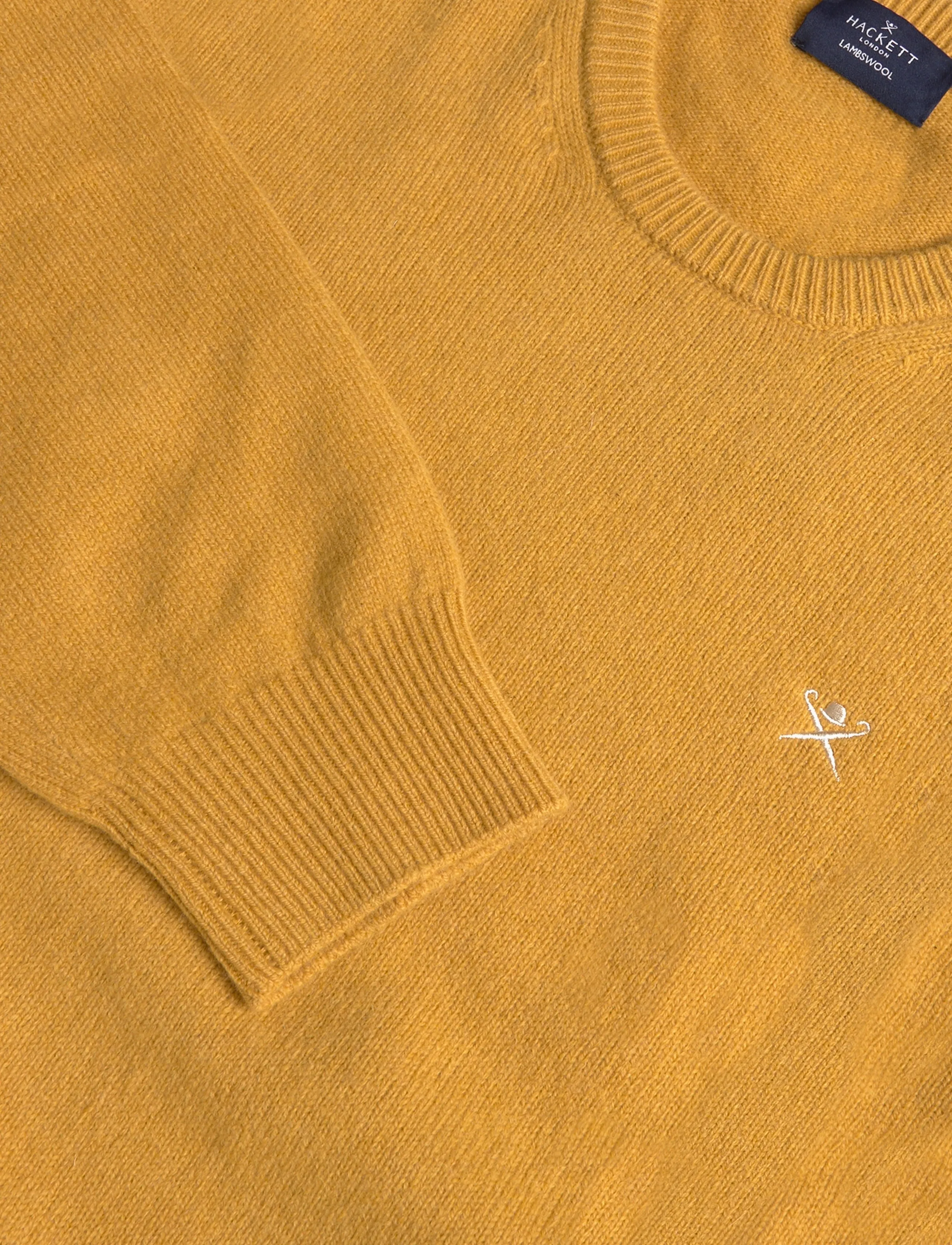 Hackett London - LAMBSWOOL CREW - rundhalsad - amber yellow - 2