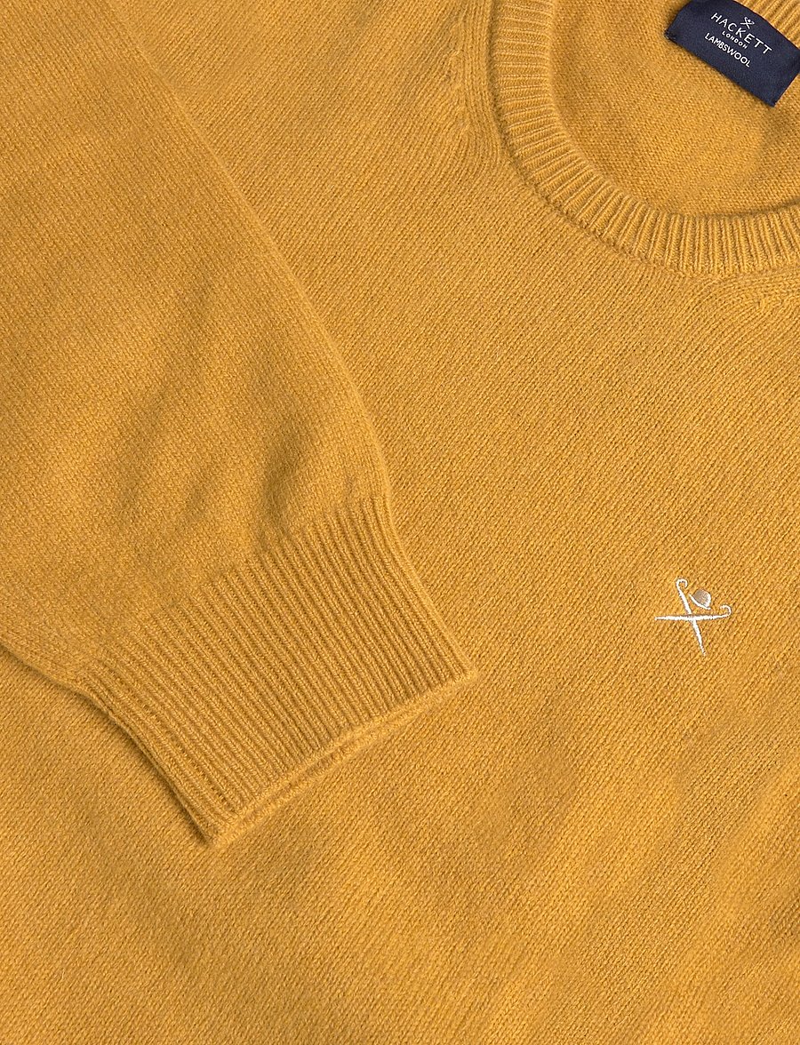 Hackett London - LAMBSWOOL CREW - rundhalsad - amber yellow - 2