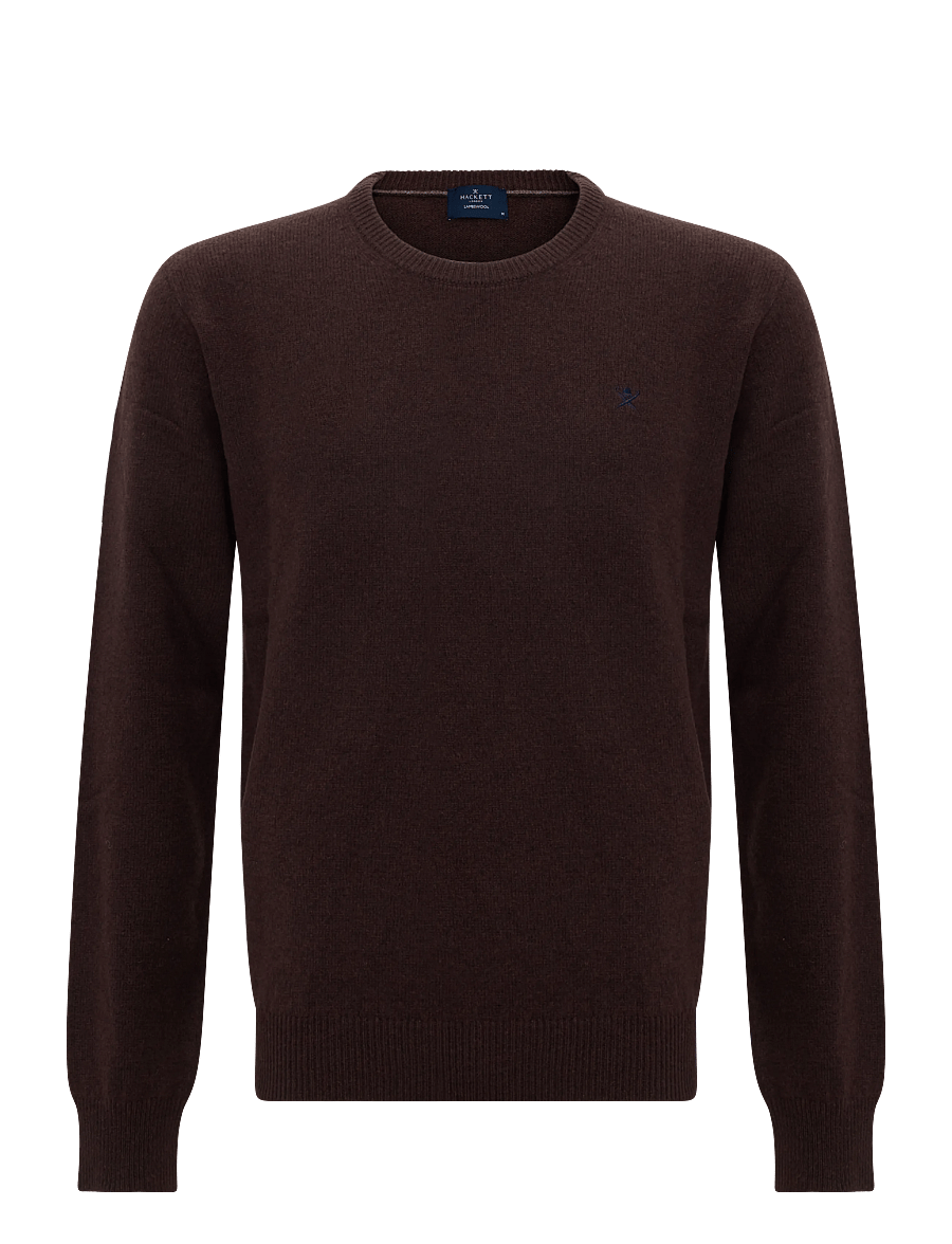 Hackett London - LAMBSWOOL CREW - Ümara kaelusega - ebony brown - 0