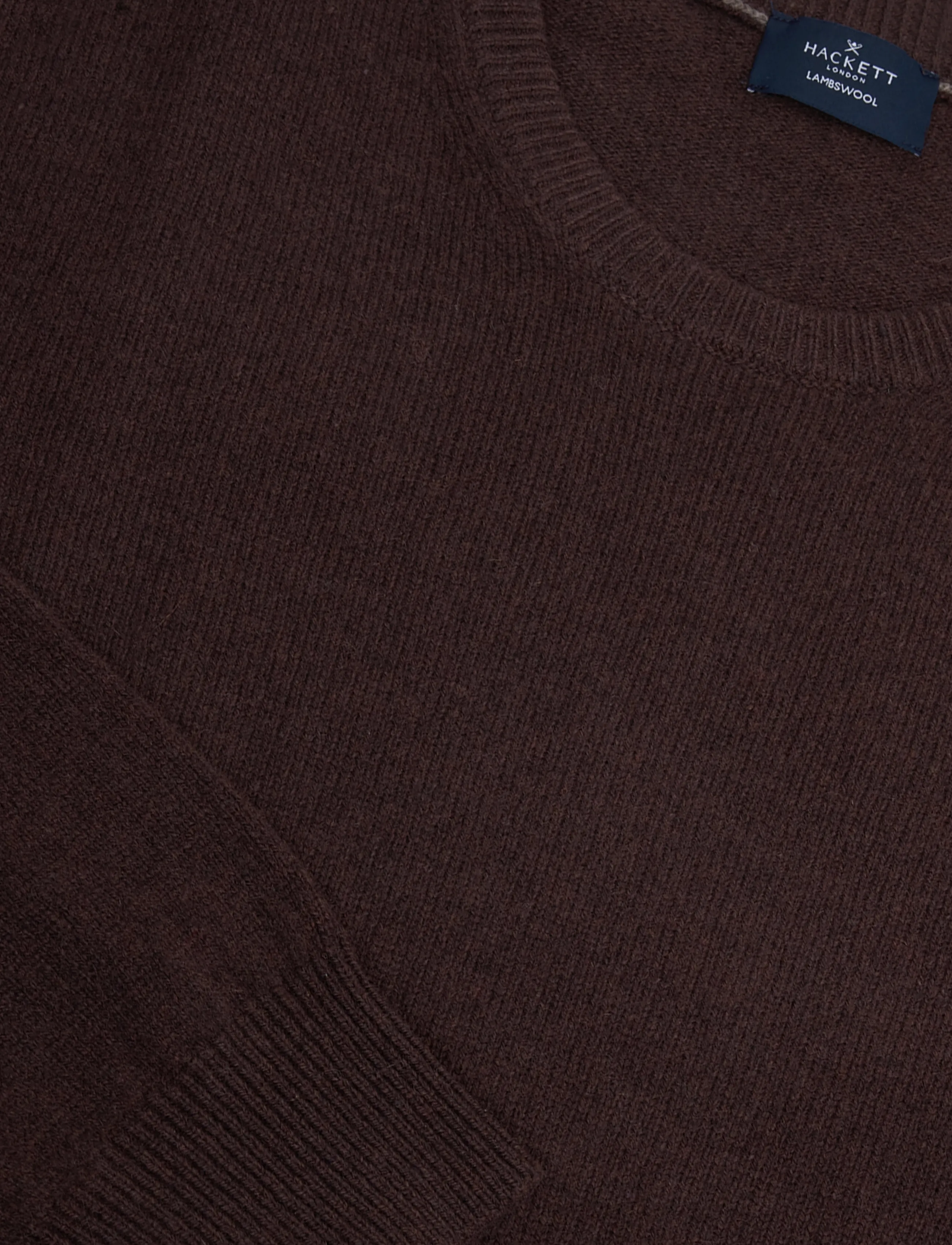 Hackett London - LAMBSWOOL CREW - Ümara kaelusega - ebony brown - 2