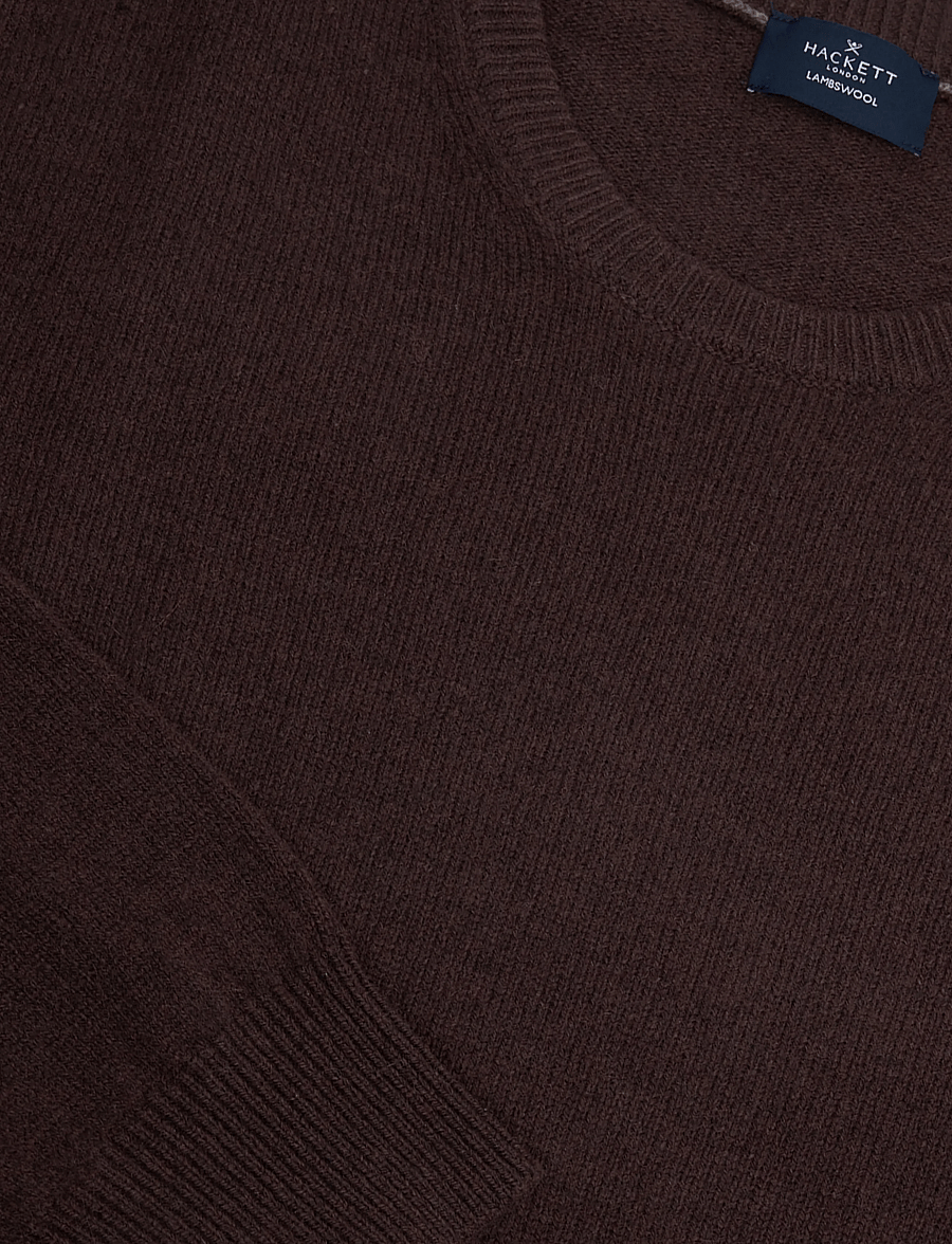 Hackett London - LAMBSWOOL CREW - Ümara kaelusega - ebony brown - 2