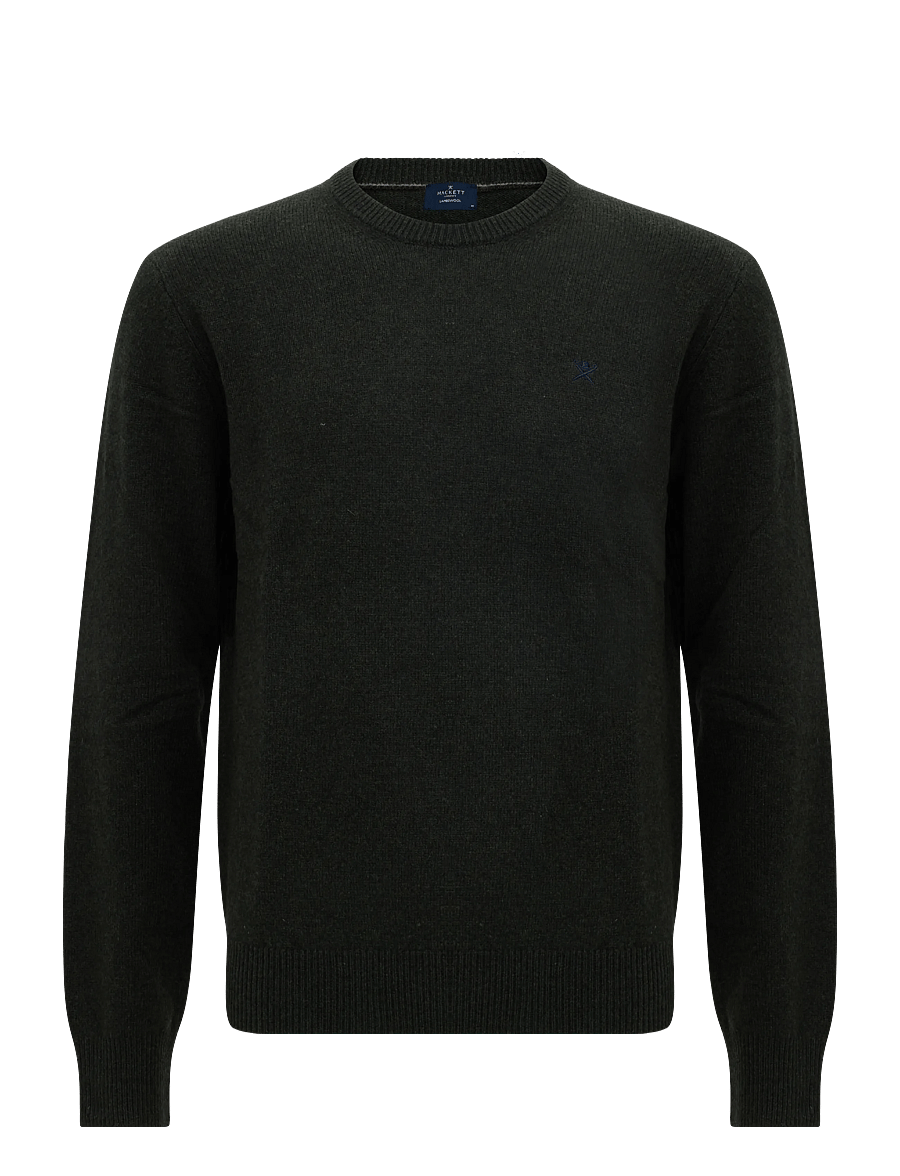 Hackett London - LAMBSWOOL CREW - Ümara kaelusega - hunter green - 0