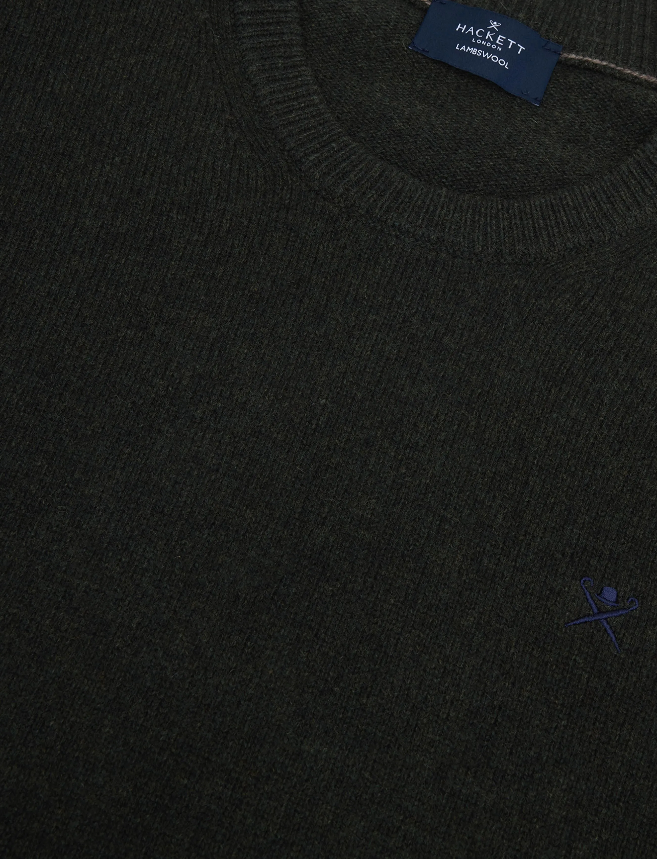 Hackett London - LAMBSWOOL CREW - Ümara kaelusega - hunter green - 2