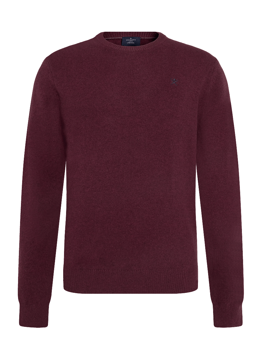 Hackett London - LAMBSWOOL CREW - rundhalsad - oxblood red - 0