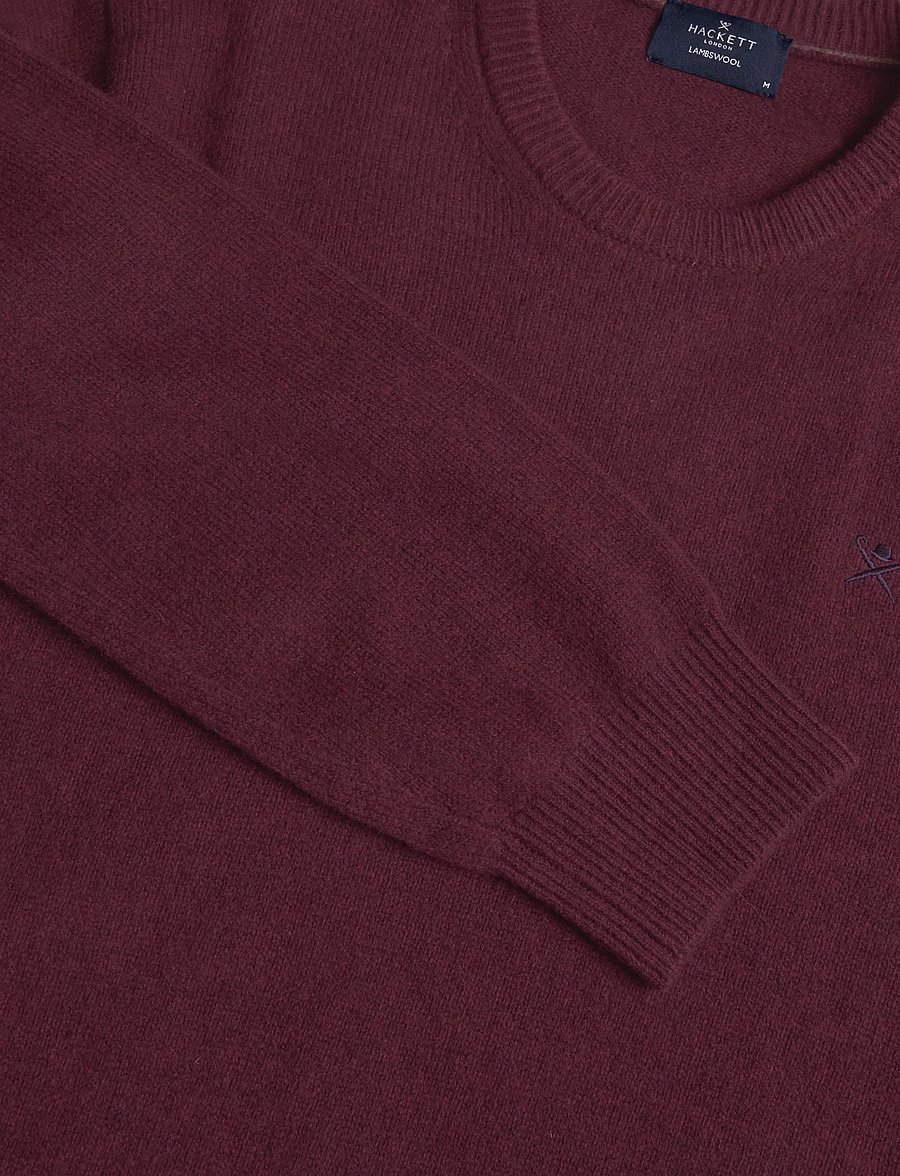 Hackett London - LAMBSWOOL CREW - rundhalsad - oxblood red - 2
