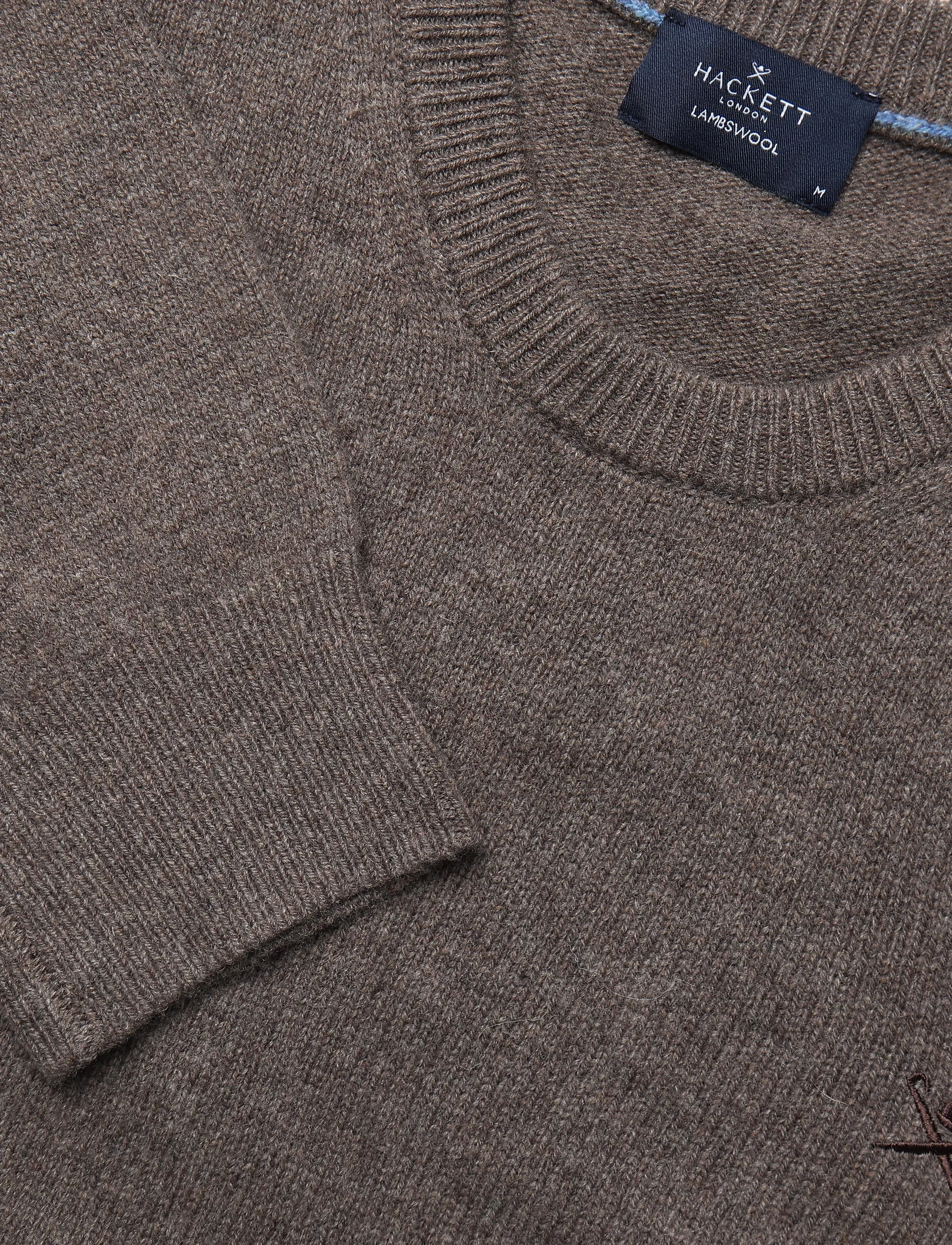 Hackett London - LAMBSWOOL CREW - Ümara kaelusega - putty beige - 2