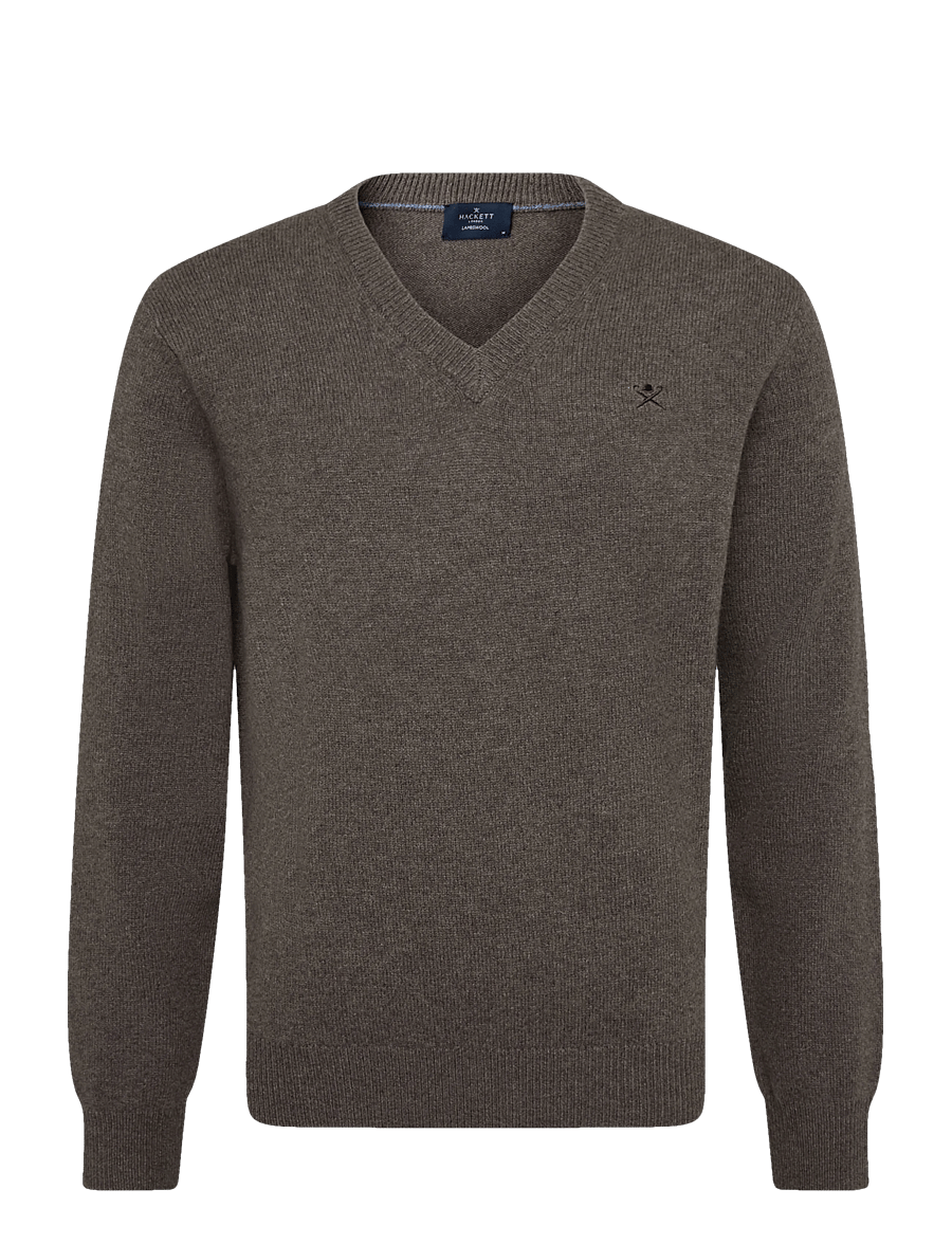 Hackett London - LAMBSWOOL V NECK - v-ringat - putty beige - 0