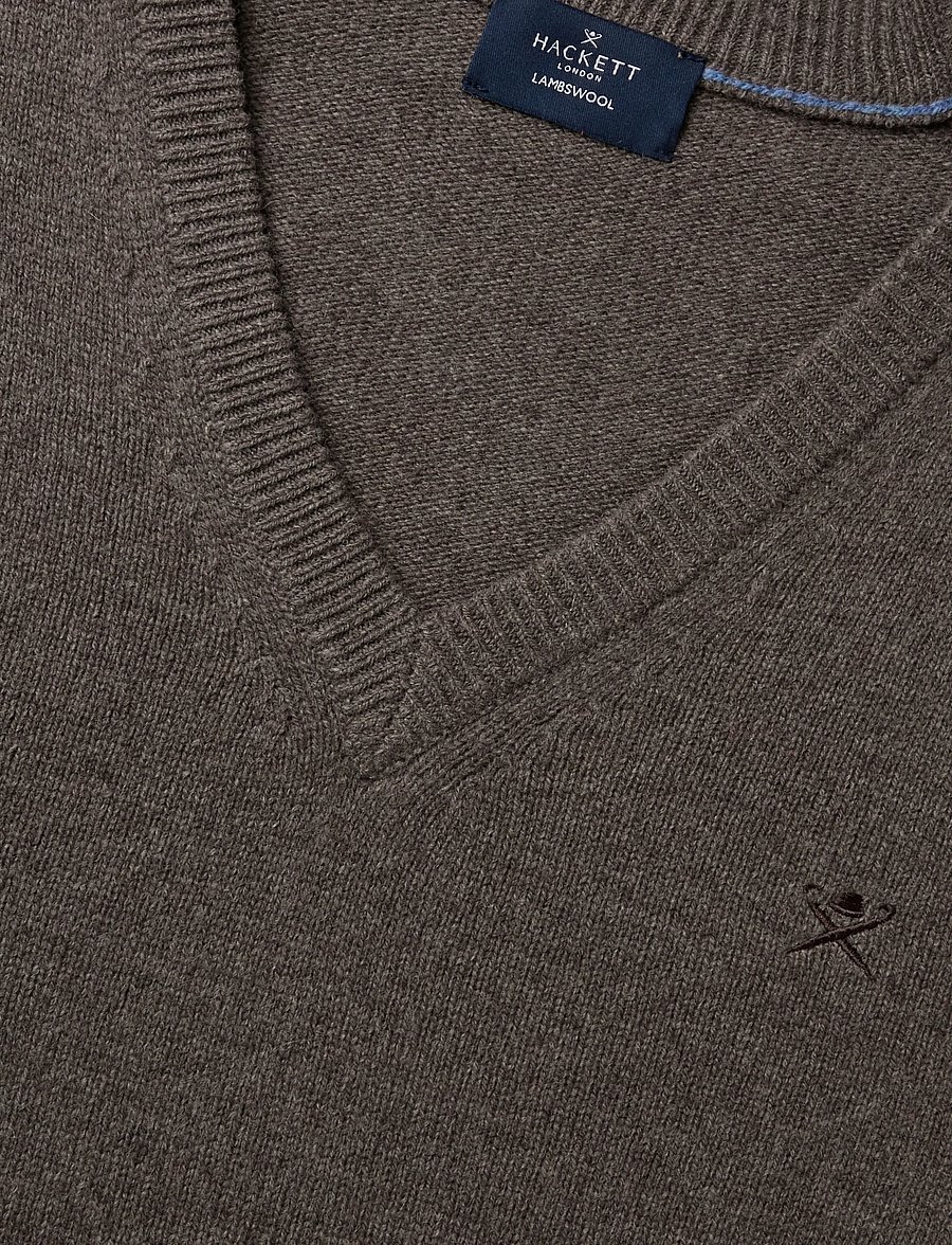 Hackett London - LAMBSWOOL V NECK - v-ringat - putty beige - 2