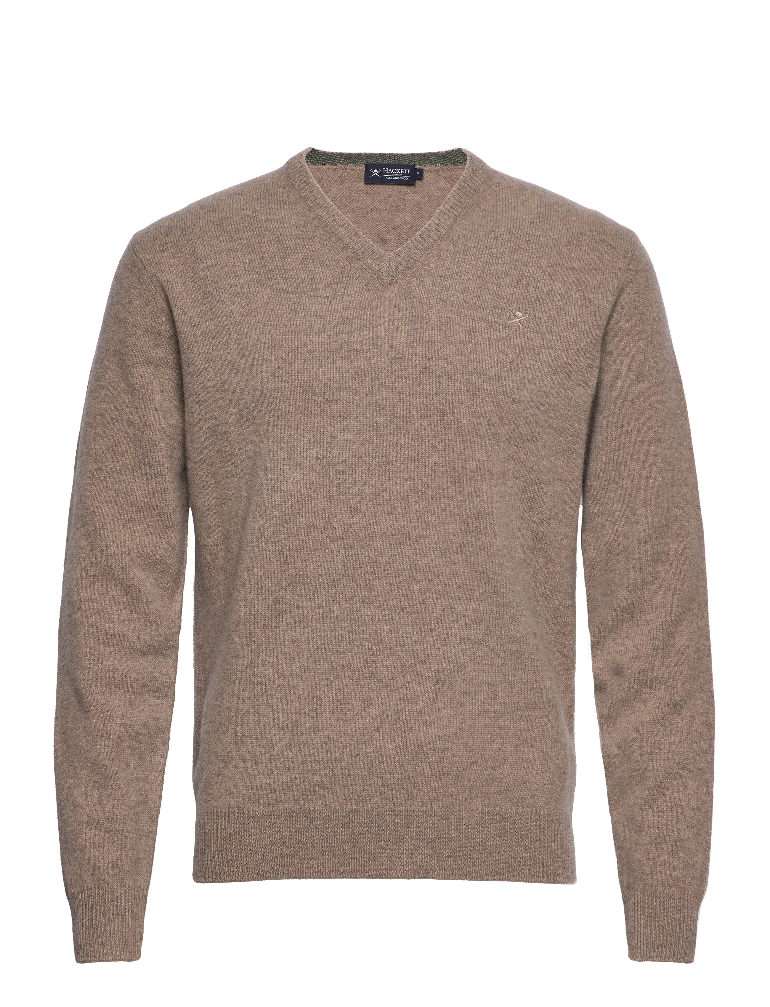 Hackett London - LAMBSWOOL V NECK - desert taupe - 0