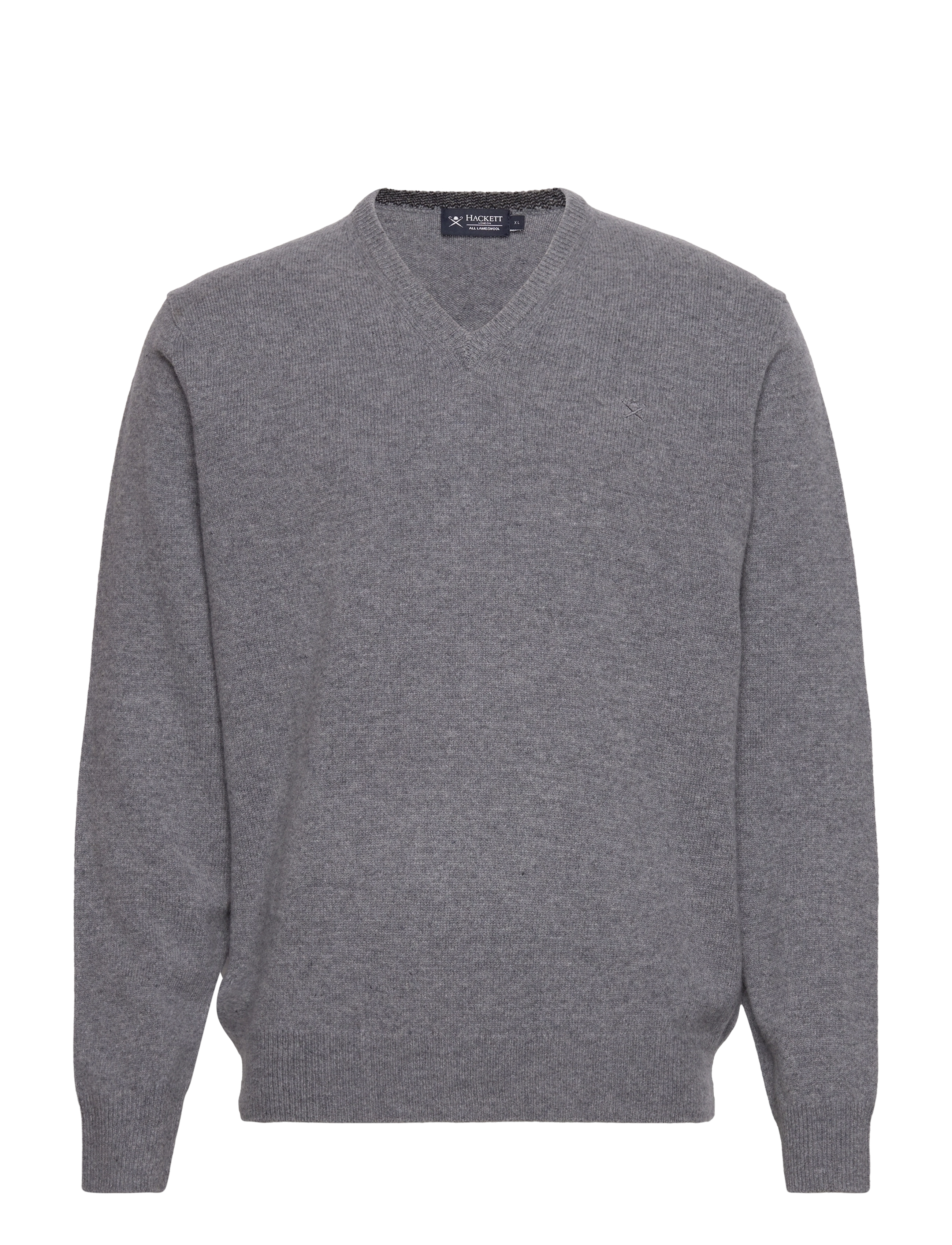 Hackett London - LAMBSWOOL V NECK - grey marl - 0