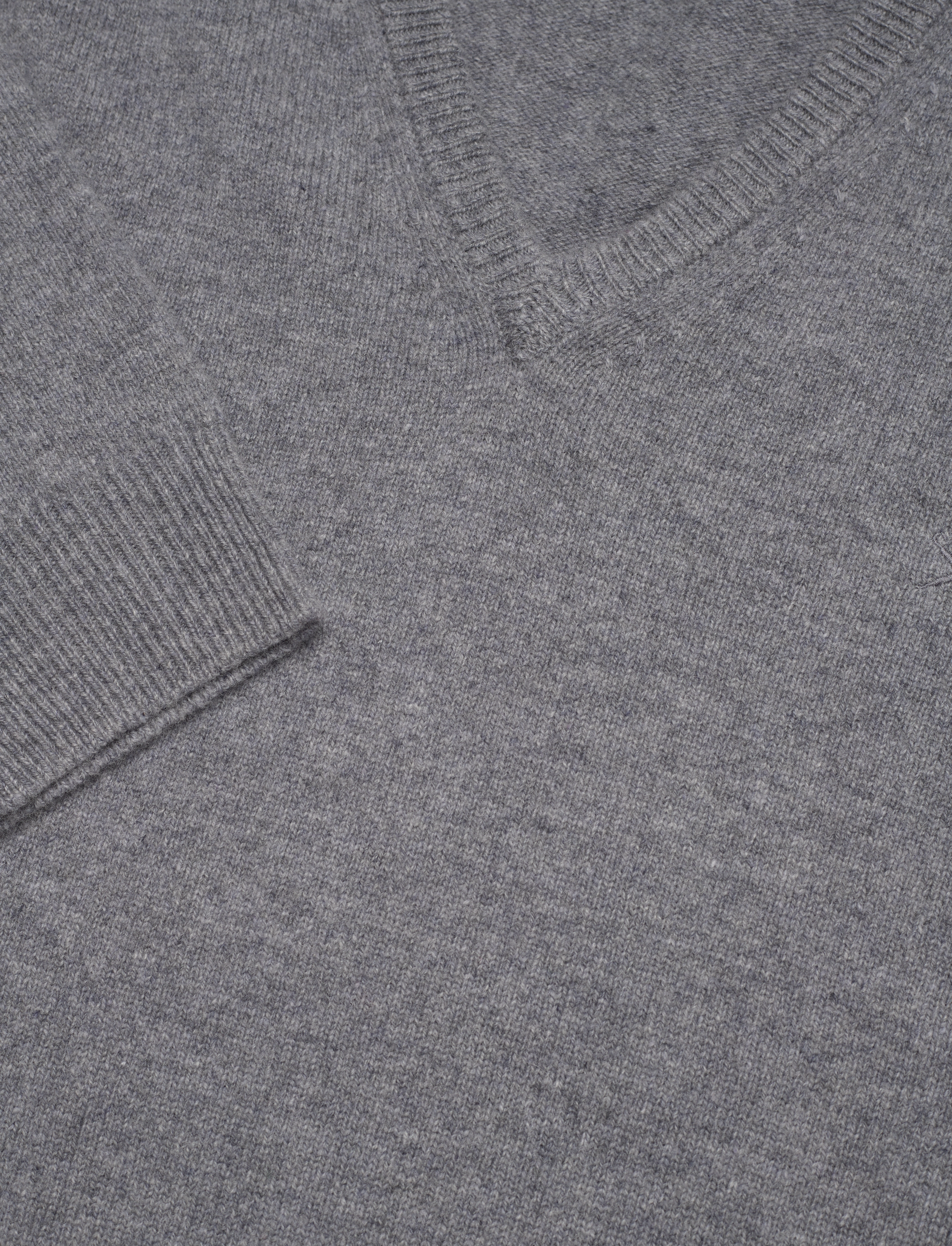 Hackett London - LAMBSWOOL V NECK - grey marl - 2