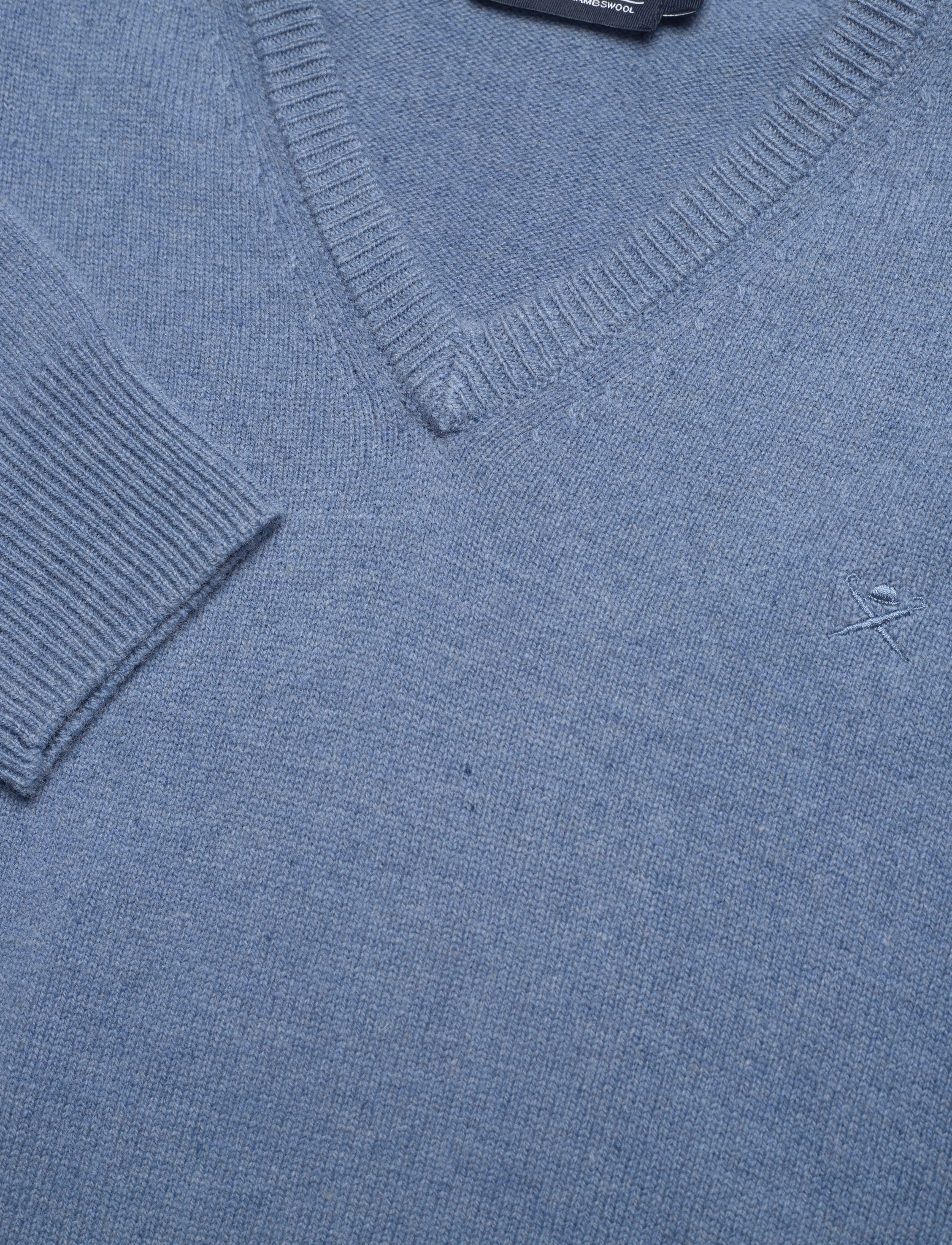 Hackett London - LAMBSWOOL V NECK - horizon blue - 2