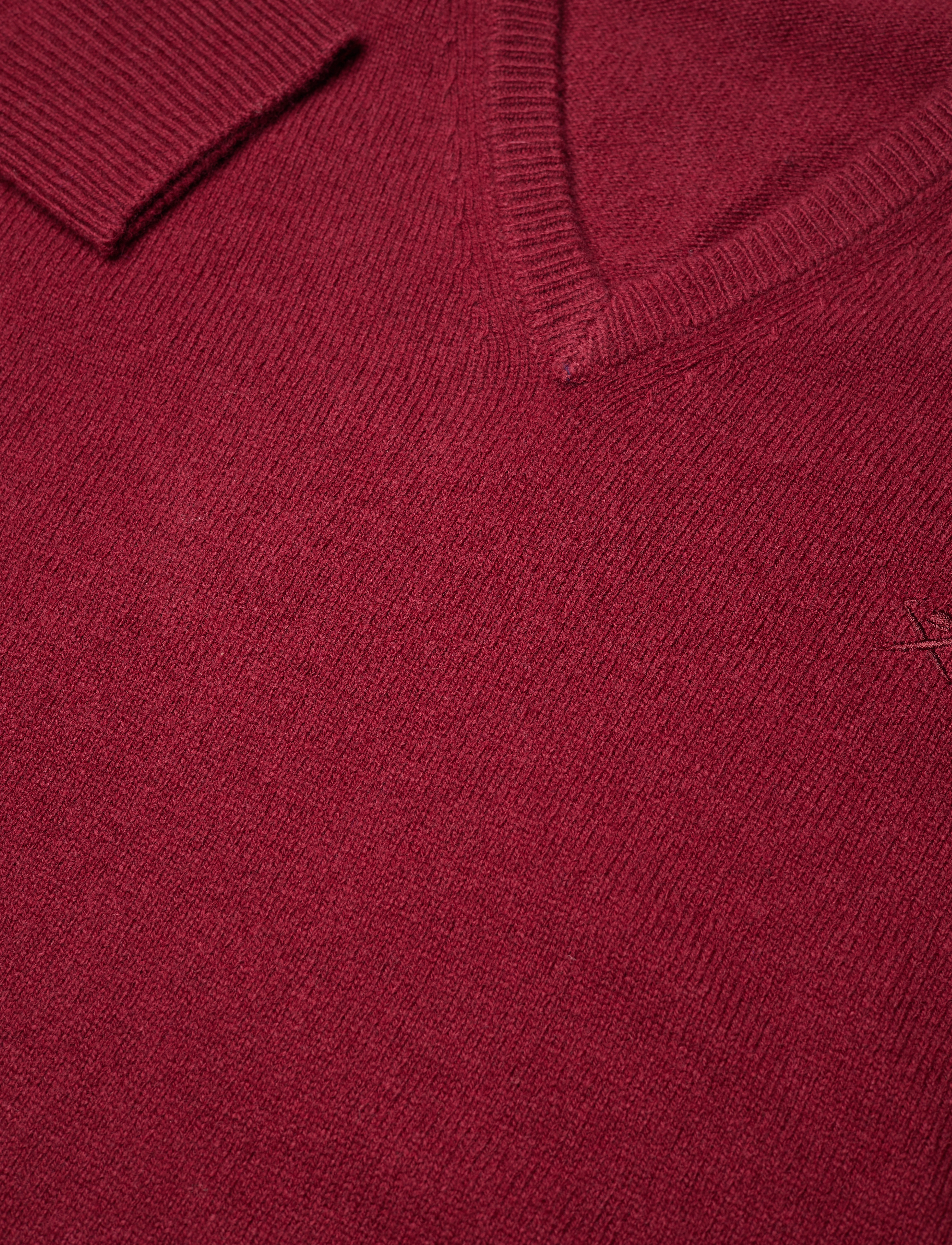 Hackett London - LAMBSWOOL V NECK - syrah - 3