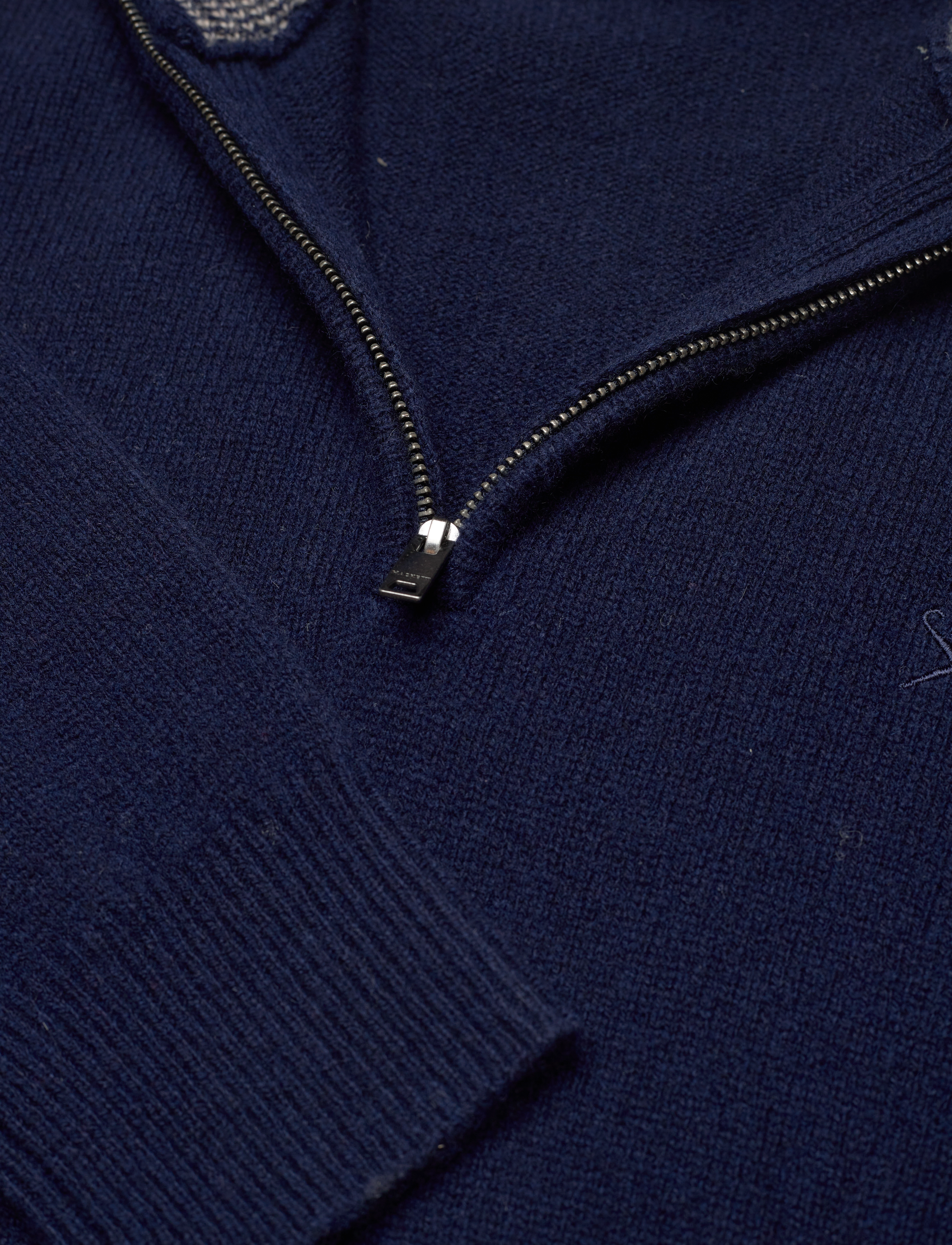 Hackett London - LAMBSWOOL HZIP - navy - 2