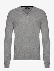 Hackett London - MERINO CASH MIX V NCK - basic knitwear - grey marl - 0