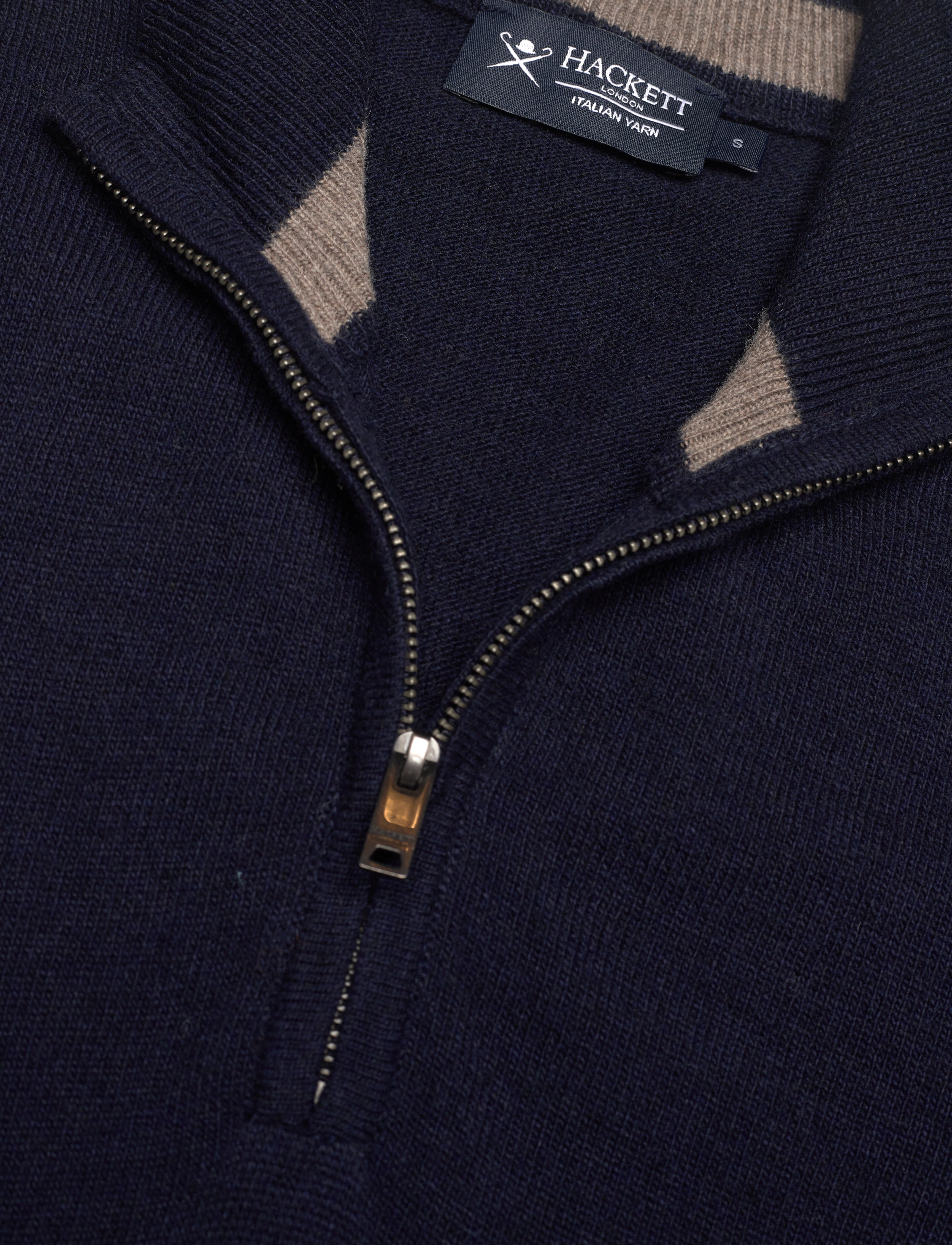 Hackett London - MERINO CASH MIX HZIP - navy - 2