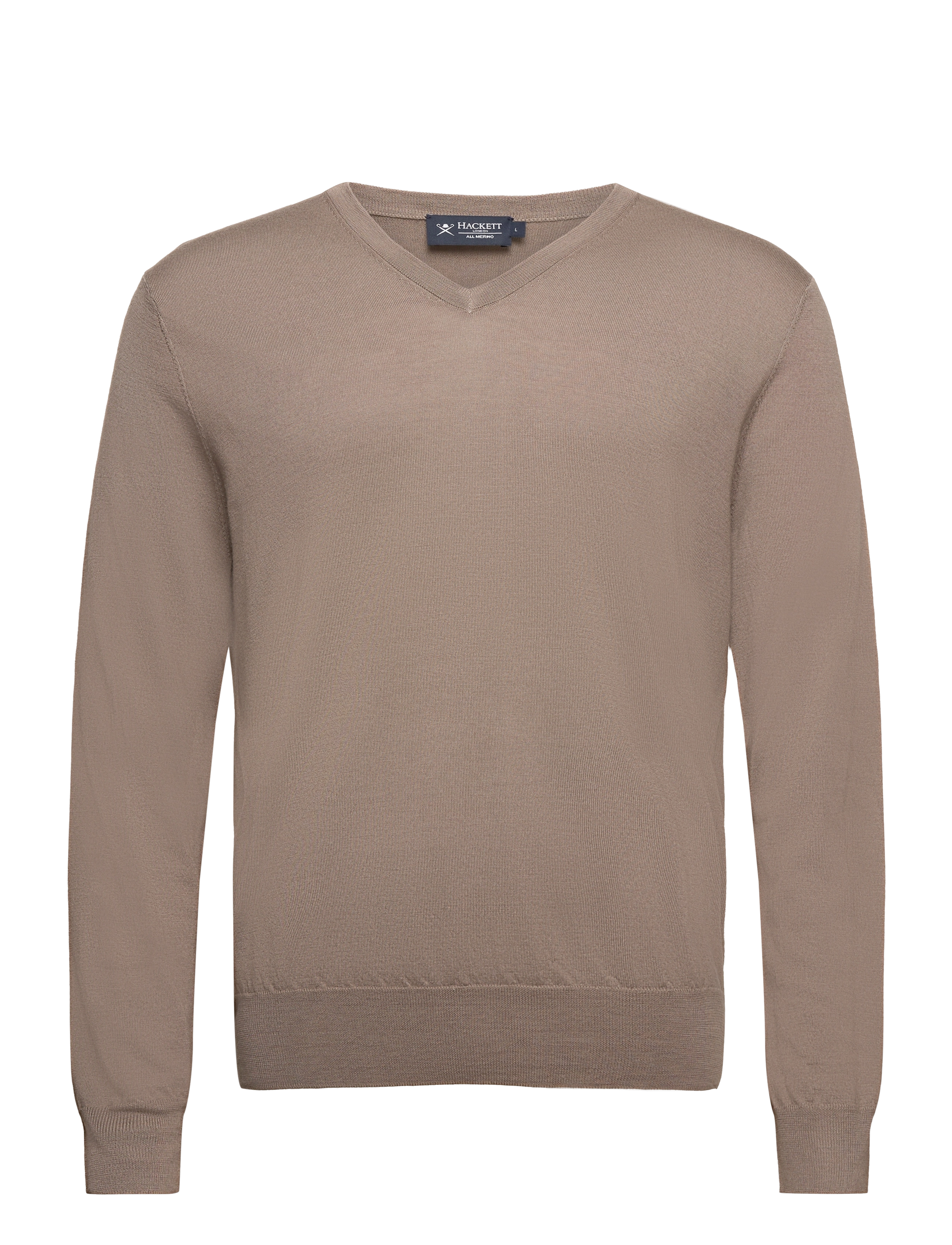 Hackett London - GMD MERINO SILK V NCK - desert taupe - 0