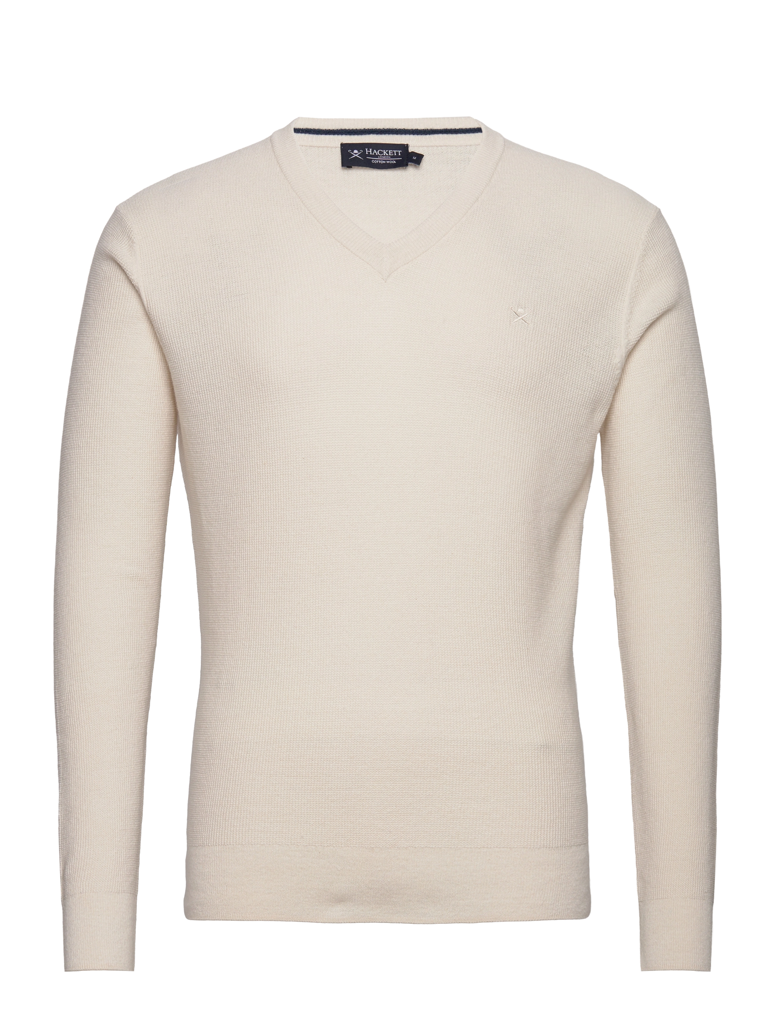 TEXTURED V NECK - ECRU