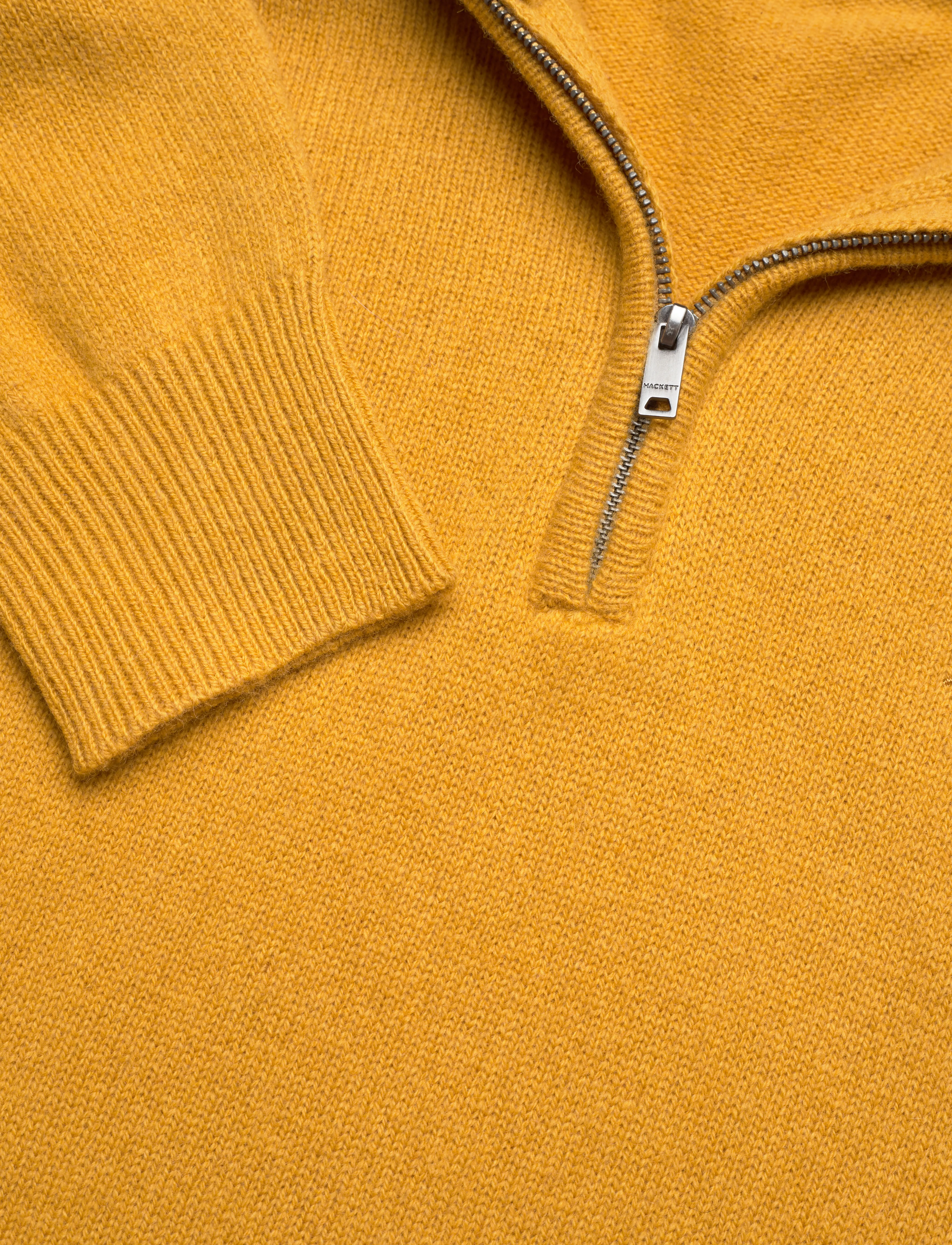 Hackett London - LAMBSWOOL HZIP - mustard brown - 2