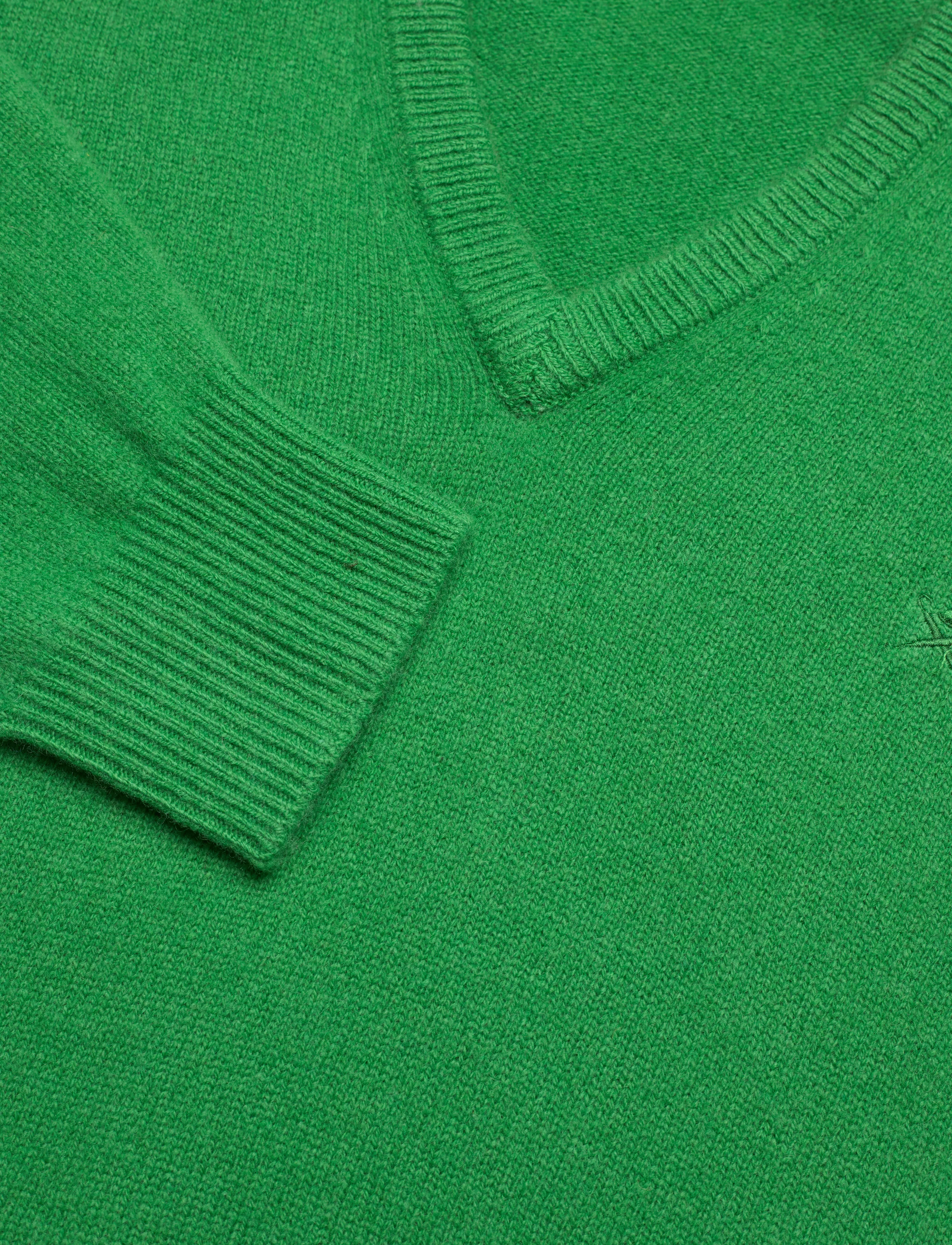 Hackett London - LAMBSWOOL V NECK - clover grn - 2