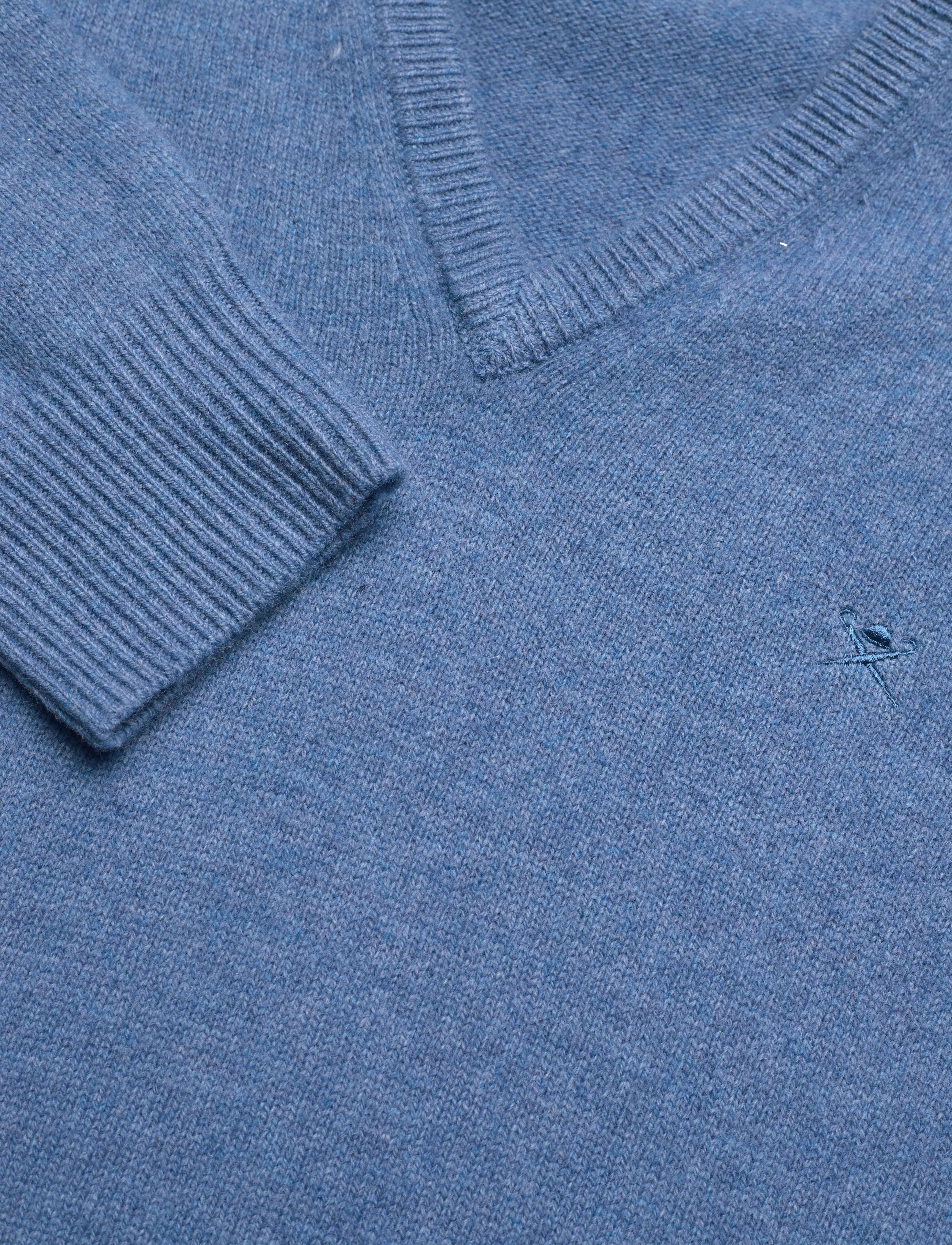 Hackett London - LAMBSWOOL V NECK - steel blue blue - 2