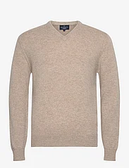Hackett London - LAMBSWOOL V NECK - knitted v-necks - tan brown - 0
