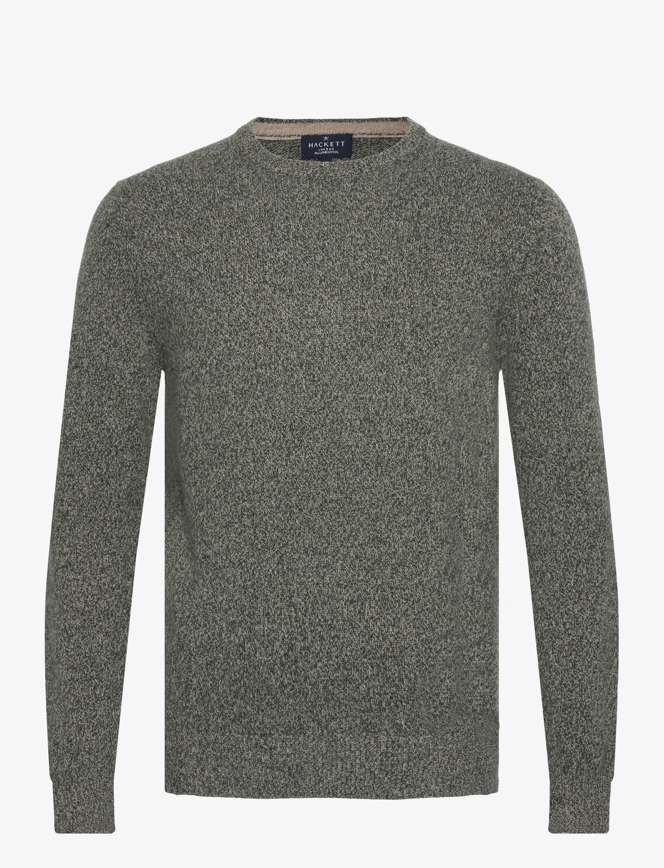 Hackett London - LW MOULINE CREW - knitted round necks - green/taupe - 0