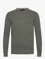 Hackett London - LW MOULINE CREW - knitted round necks - green/taupe - 0