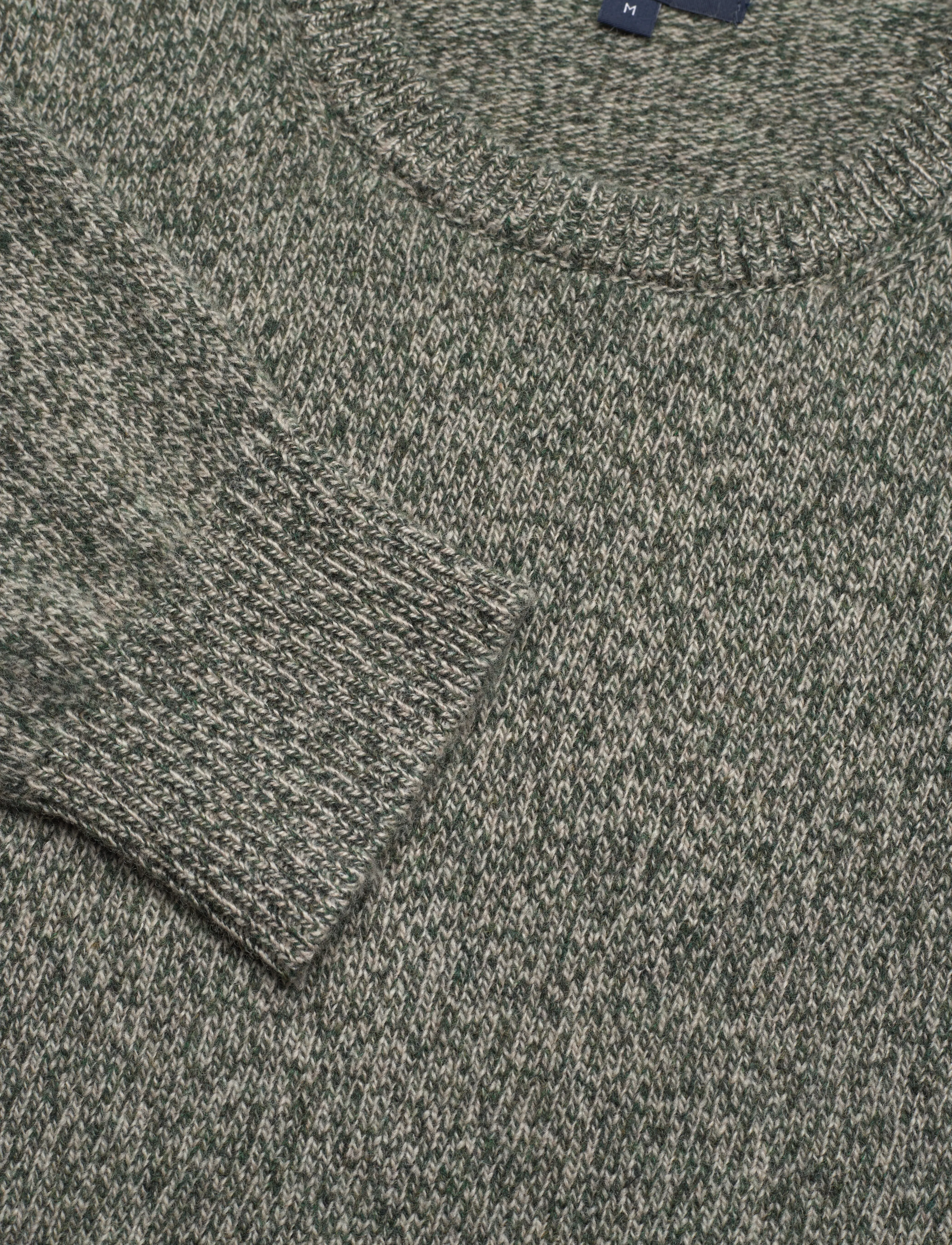 Hackett London - LW MOULINE CREW - green/taupe - 2