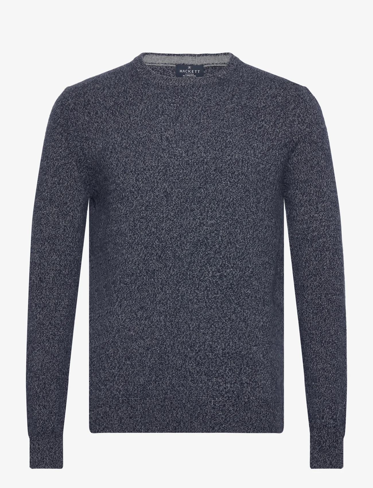 Hackett London - LW MOULINE CREW - knitted round necks - navy/grey - 0