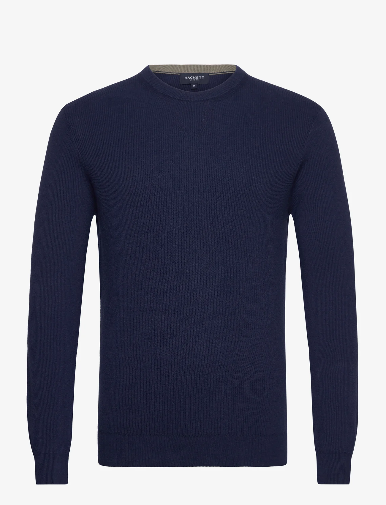 Hackett London - RIB KNIT CREW - knitted round necks - navy blue - 0