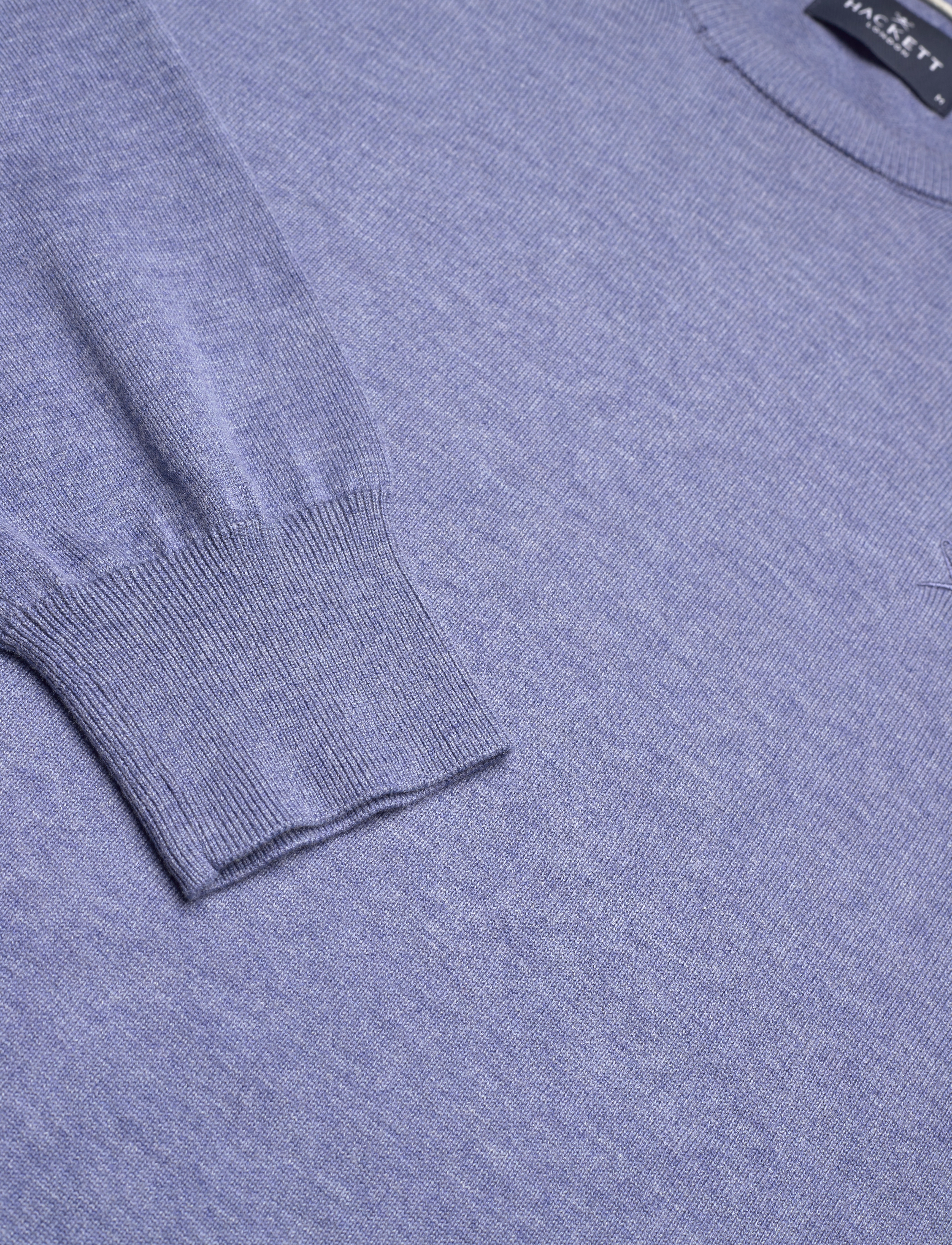 Hackett London - COTTON SILK CREW - chambray blue - 2