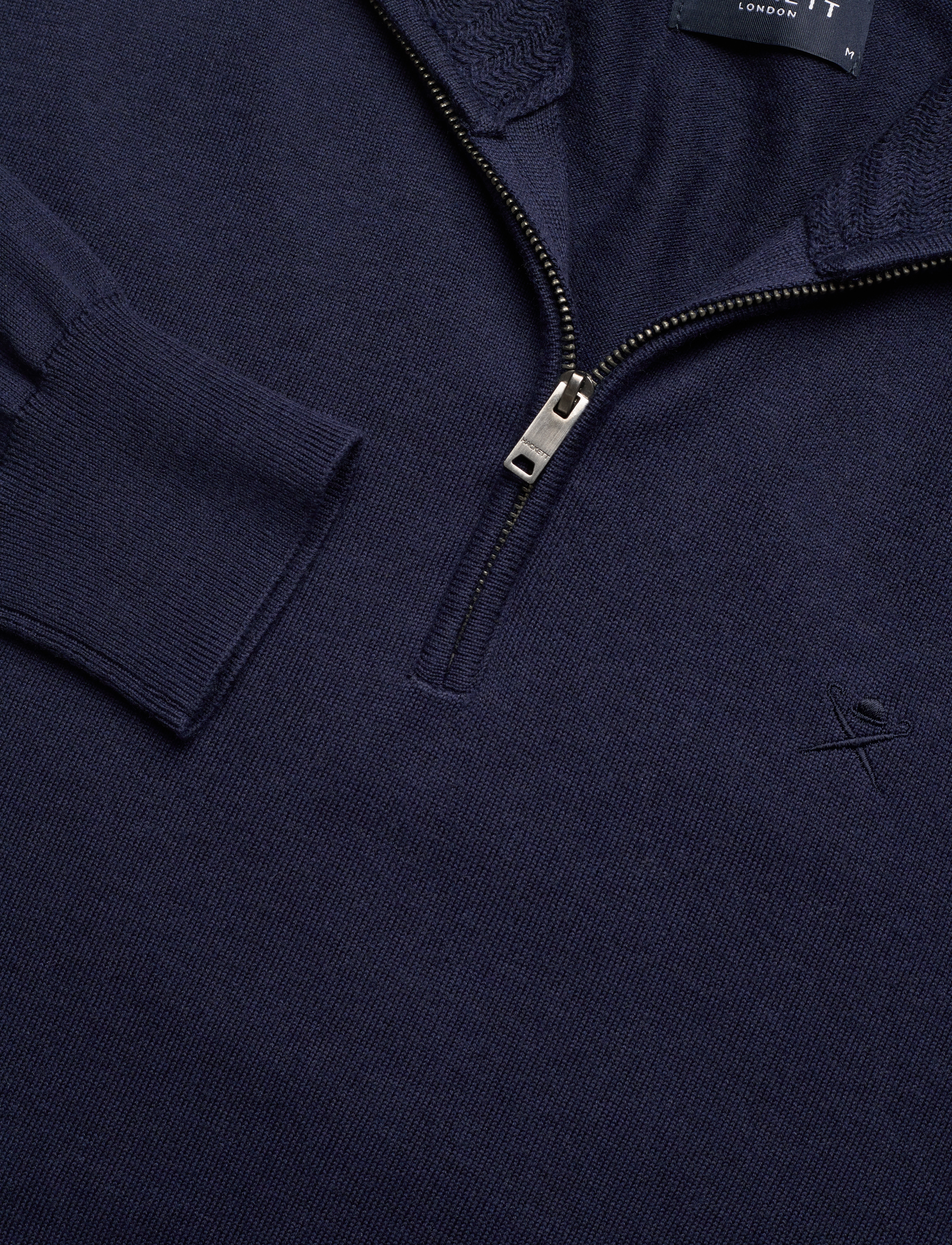 Hackett London - COTTON SILK HZIP - navy - 2