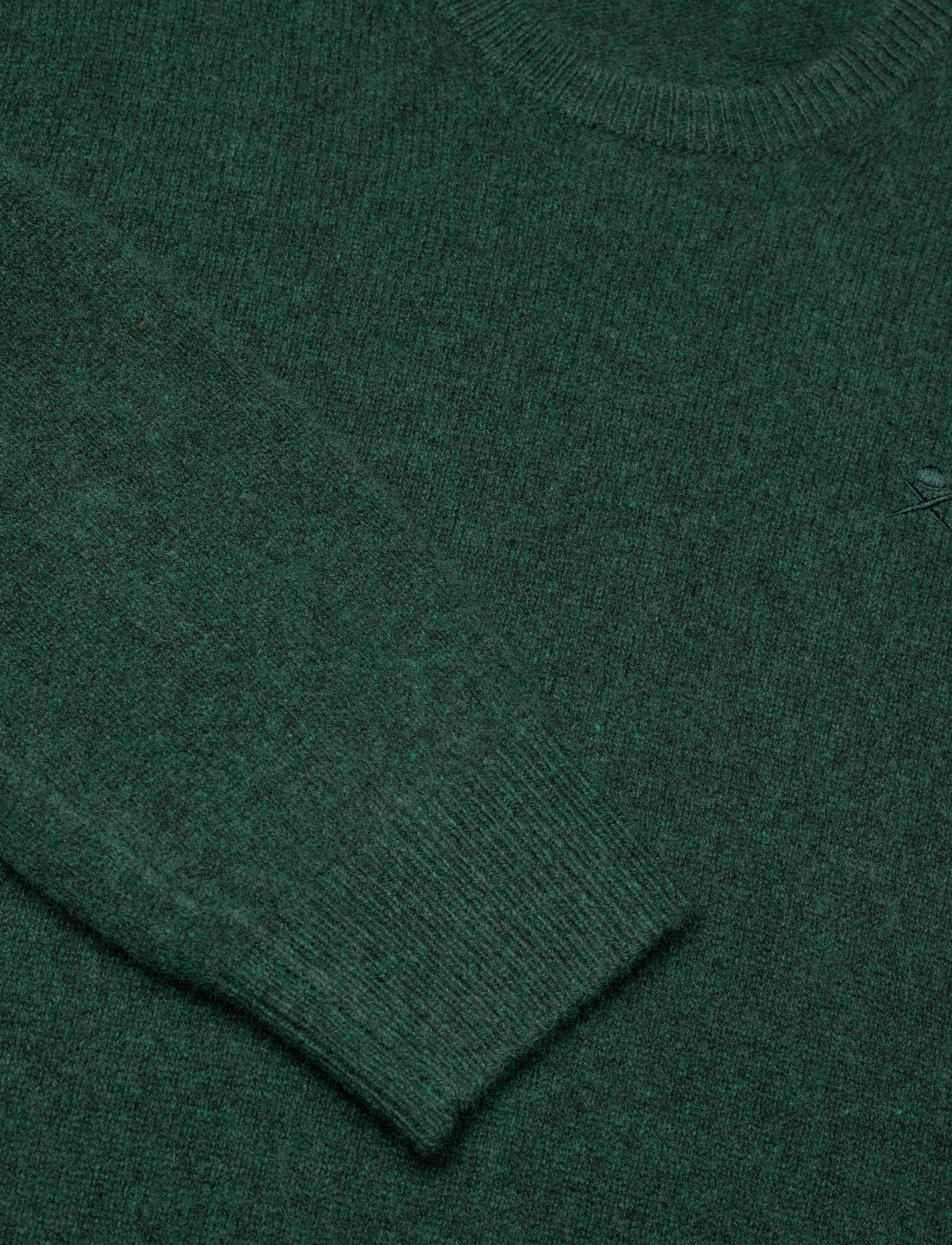 Hackett London - LAMBSWOOL CREW - forest night green - 2
