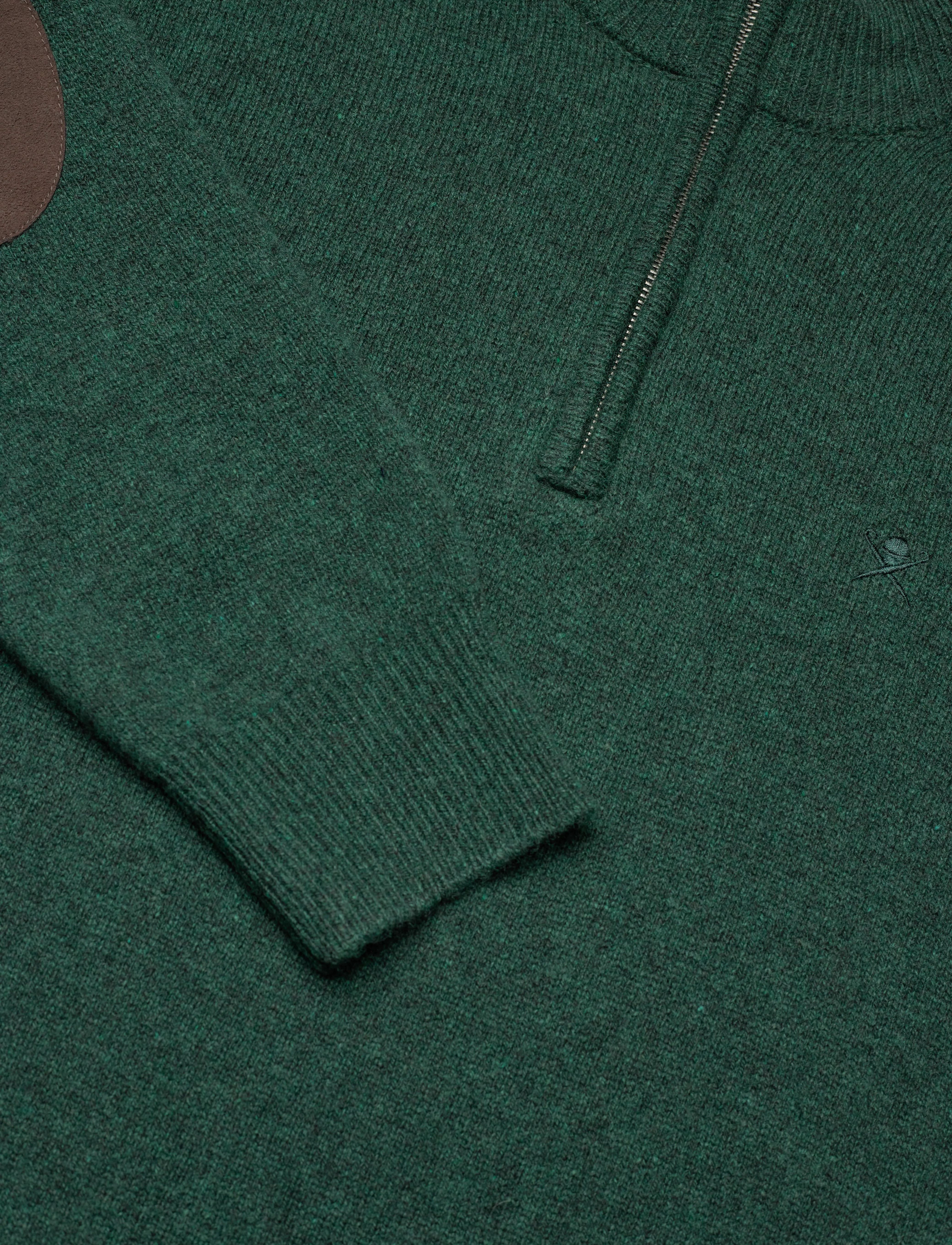 Hackett London - LAMBSWOOL HZIP - forest night green - 2