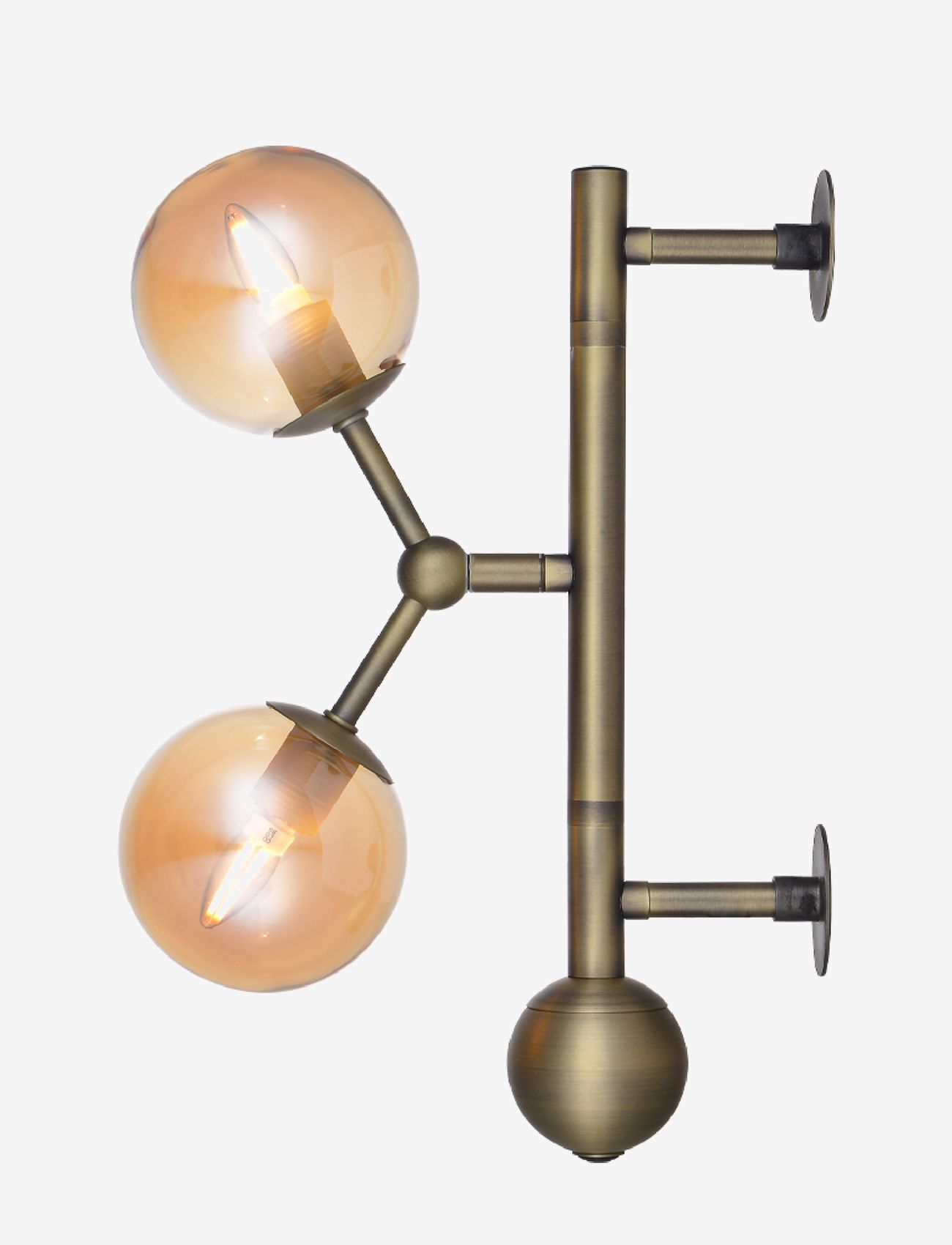 Halo Design - Atom - væglamper - amber / antique messing - 0