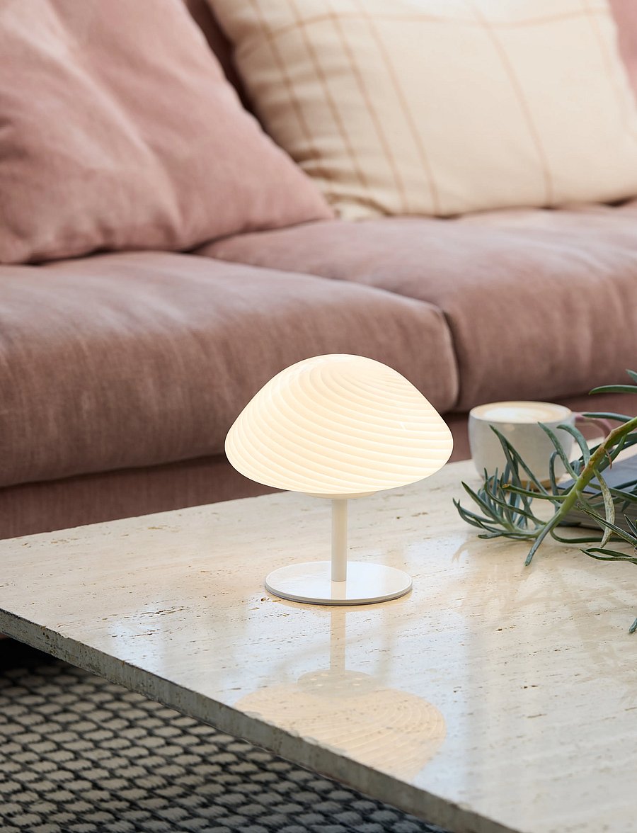 Halo Design - Mini Mush table lamp, glass head, metal base - laualambid - white - 0