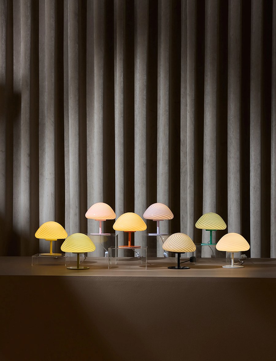 Halo Design - Mini Mush table lamp, glass head, metal base - laualambid - white - 3