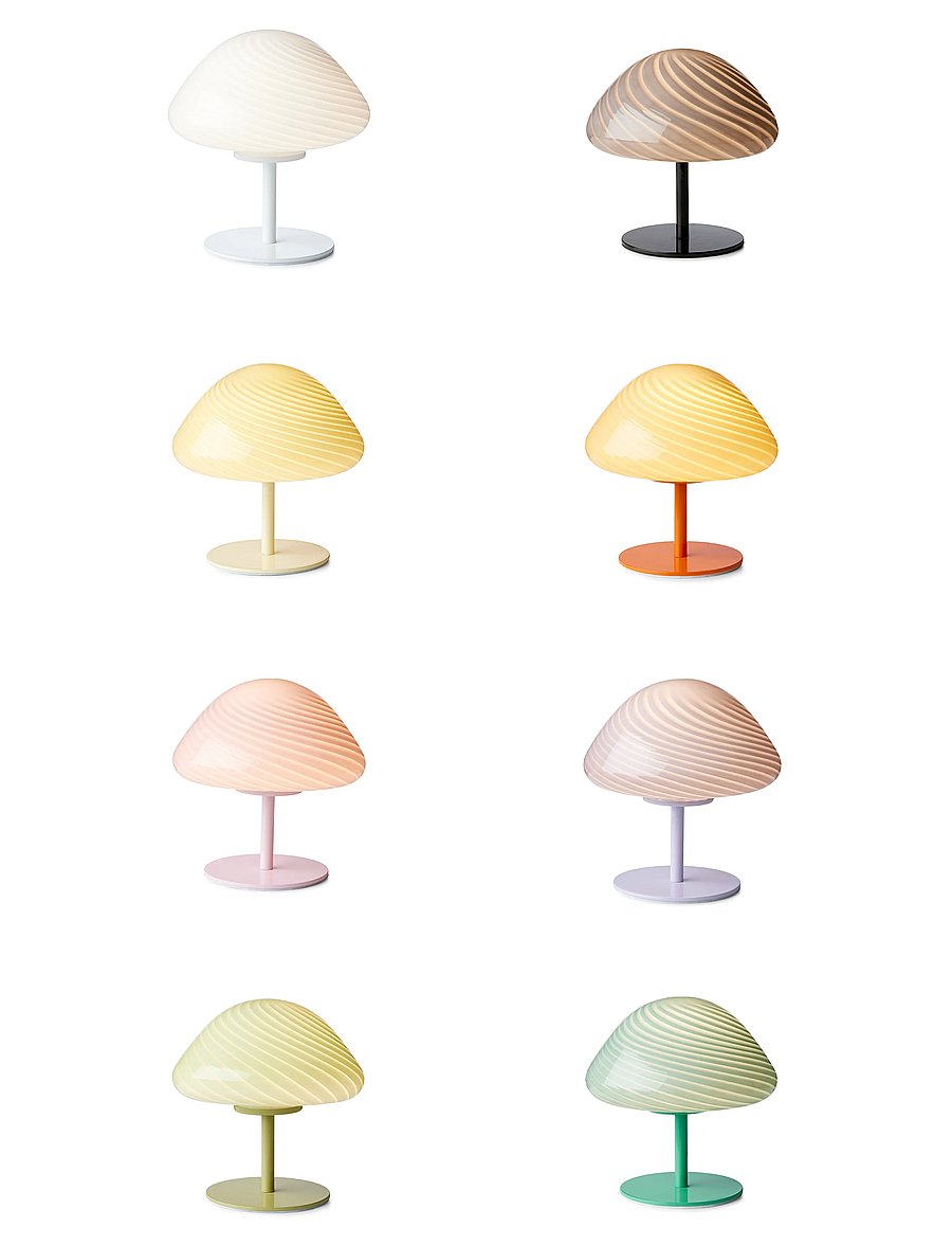 Halo Design - Mini Mush table lamp, glass head, metal base - laualambid - white - 4