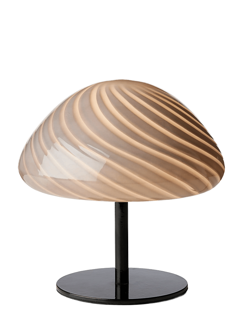 Halo Design - Mini mush table lamp, glass head, metal base - schreibtisch- & tischlampen - black - 1