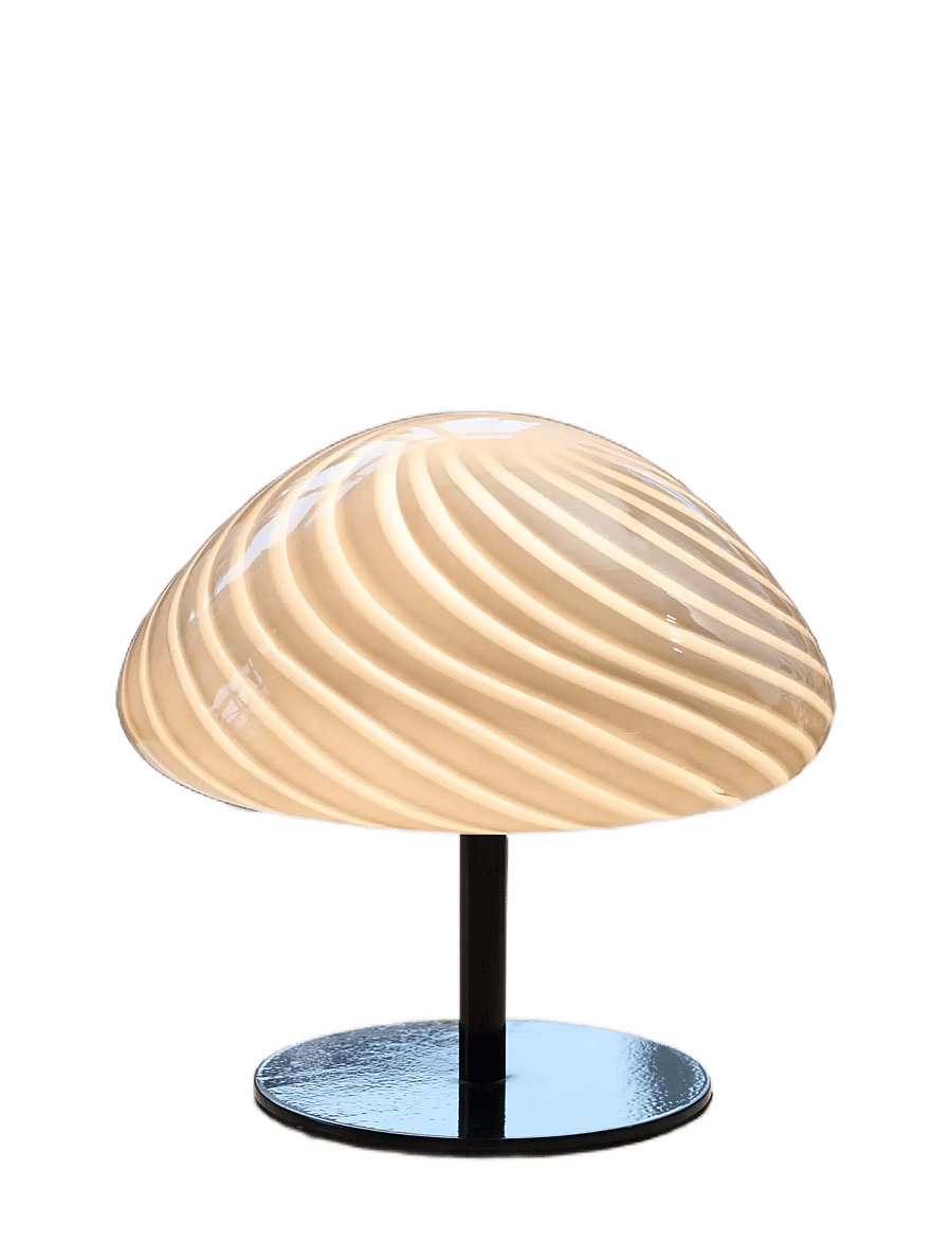 Halo Design - Mini mush table lamp, glass head, metal base - laualambid - black - 4