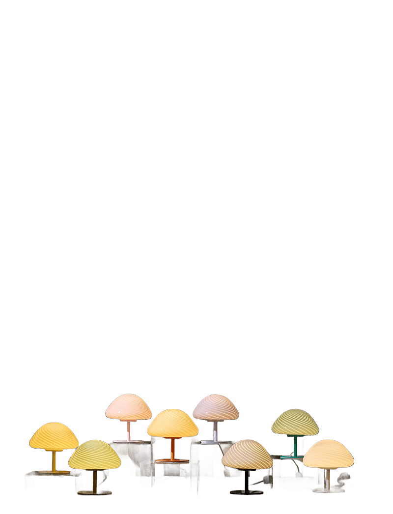 Halo Design - Mini mush table lamp, glass head, metal base - schreibtisch- & tischlampen - black - 5