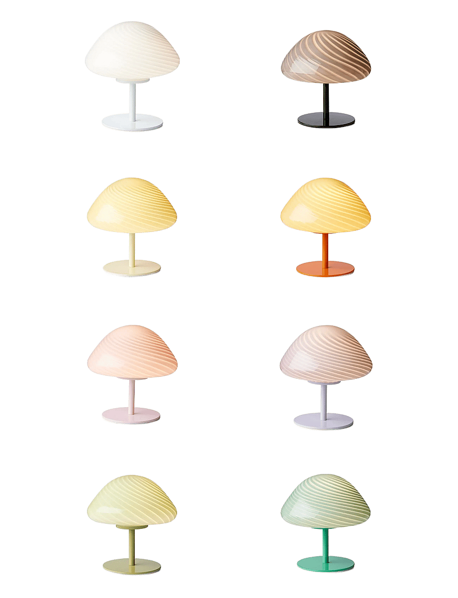 Halo Design - Candy Mini mush table lamp, glass head, metal base - laualambid - creme - 3