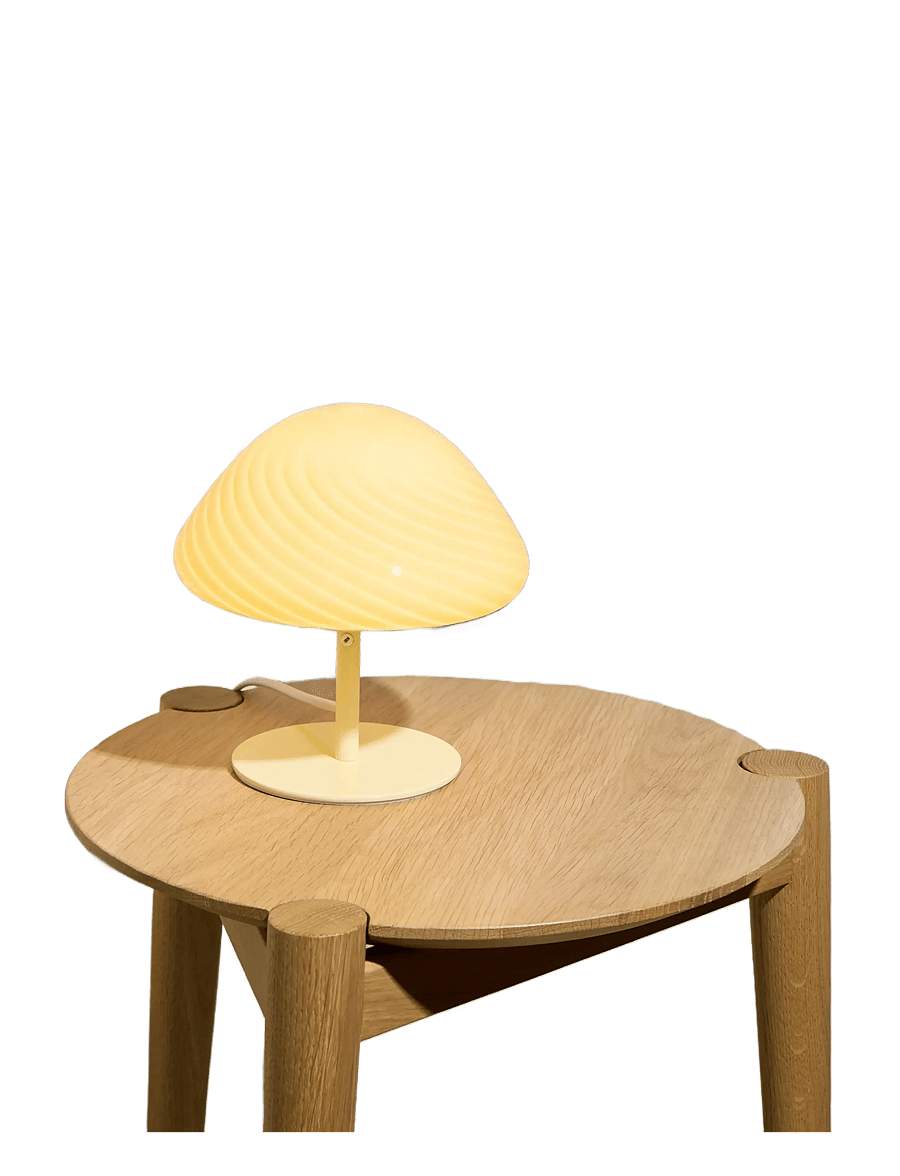 Halo Design - Candy Mini mush table lamp, glass head, metal base - laualambid - creme - 5