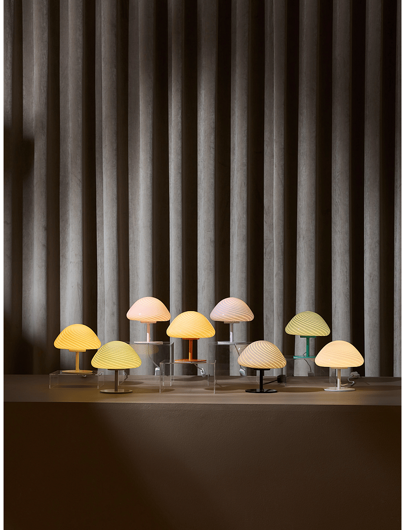 Halo Design - Candy Mini mush table lamp, glass head, metal base - schreibtisch- & tischlampen - creme - 5