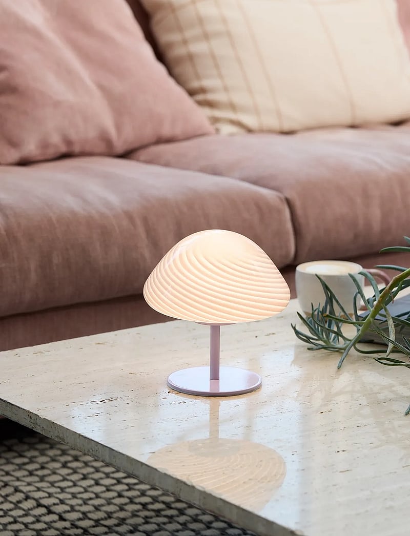 Halo Design - Mini mush table lamp, glass head, metal base - schreibtisch- & tischlampen - purble - 0