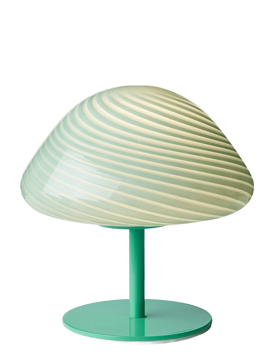 Halo Design - Mini mush table lamp, glass head, metal base - laualambid - turquoise - 1